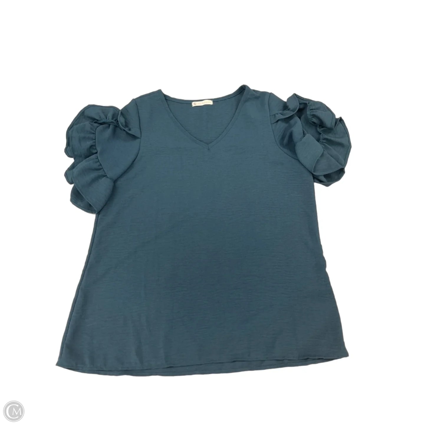 Top Short Sleeve By Cme In Teal, Size: M