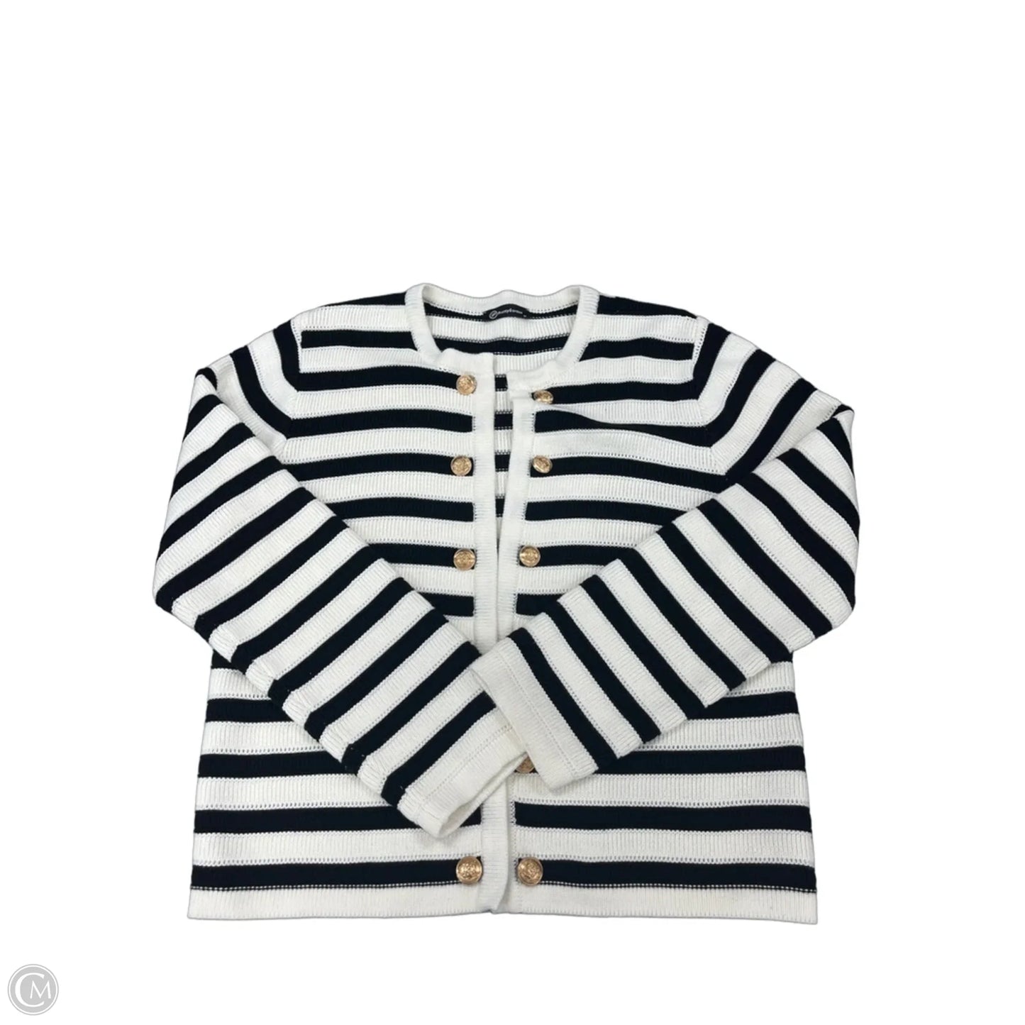 Sweater Cardigan By Prettygarden In Black & White, Size: M