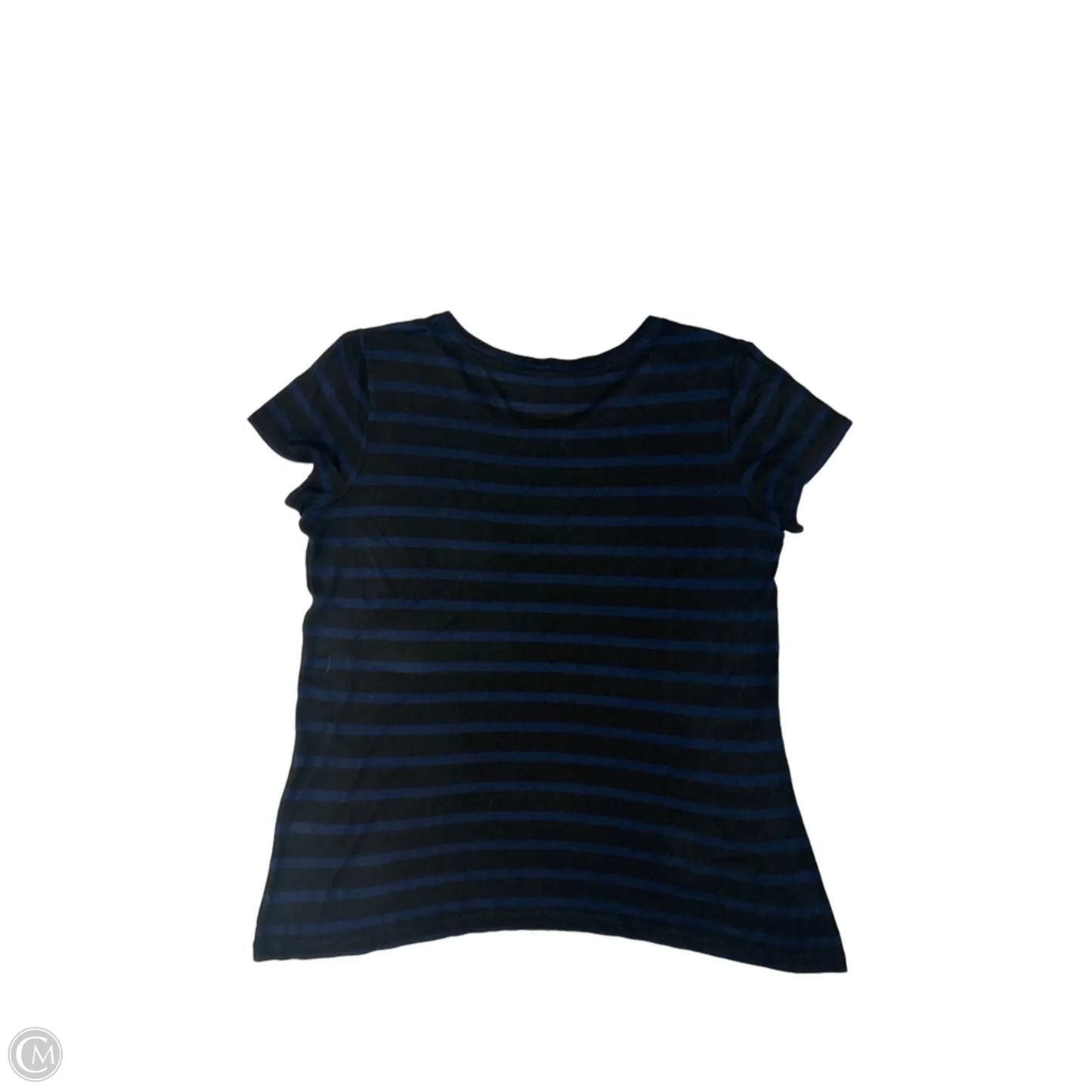 Top Short Sleeve By Theory In Black & Blue, Size: M