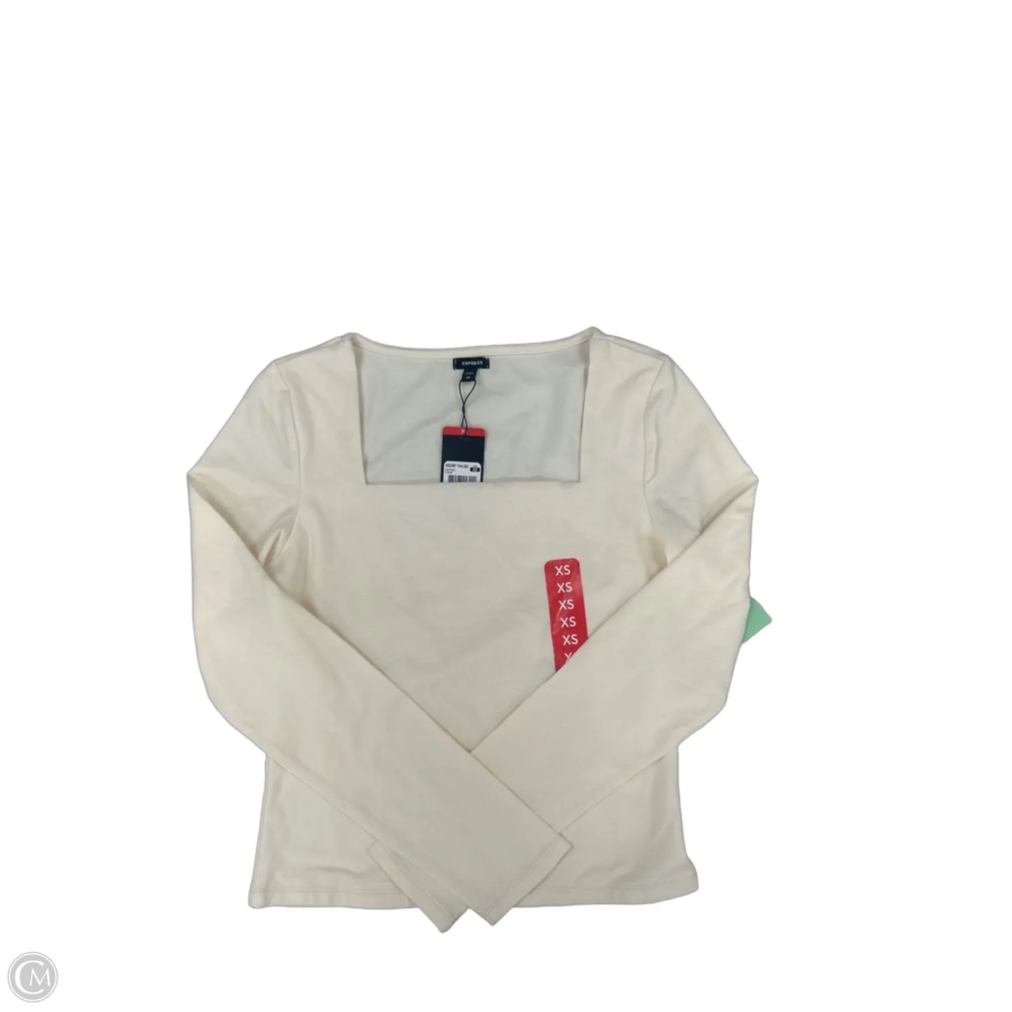 Top Long Sleeve By Express In Cream, Size: Xs
