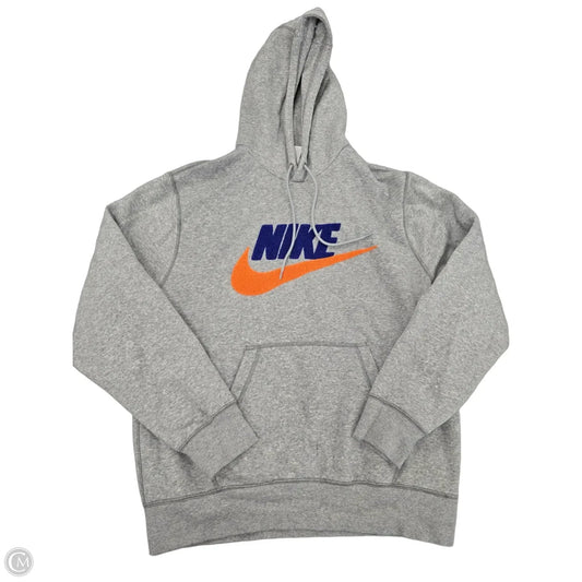 Sweatshirt Hoodie By Nike In Grey, Size: M