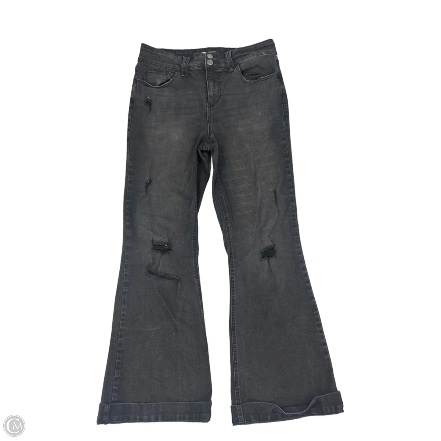 Jeans Flared By Maurices In Black Denim, Size: 12