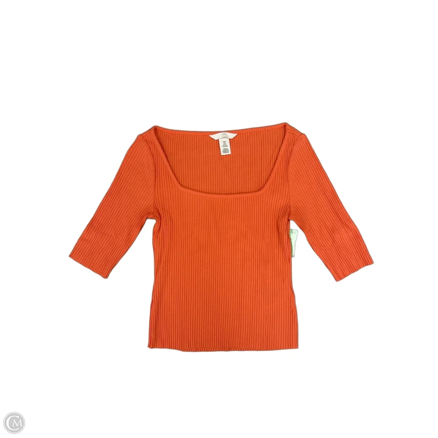 Top Short Sleeve By H&m In Orange, Size: S
