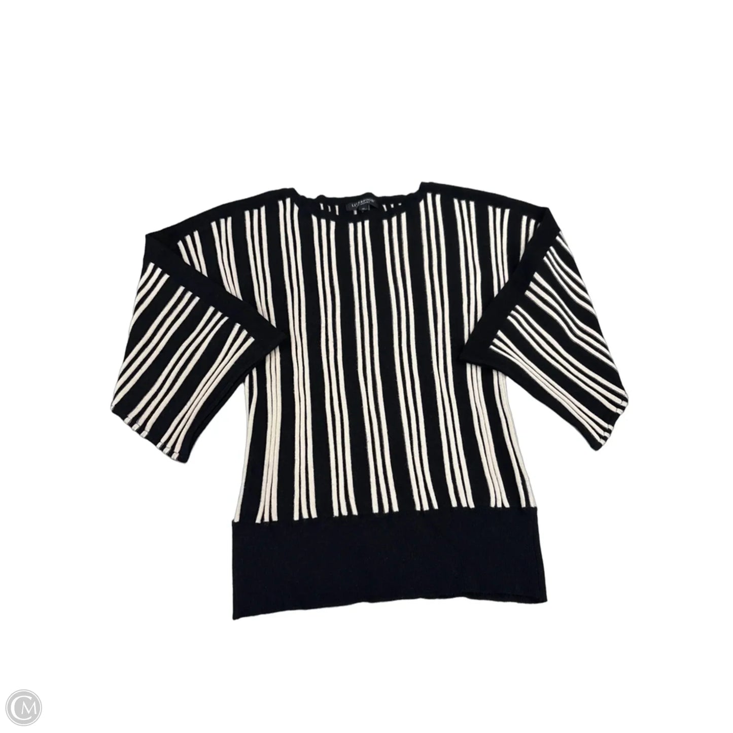 Top Long Sleeve By Liverpool In Black & Cream, Size: Xs