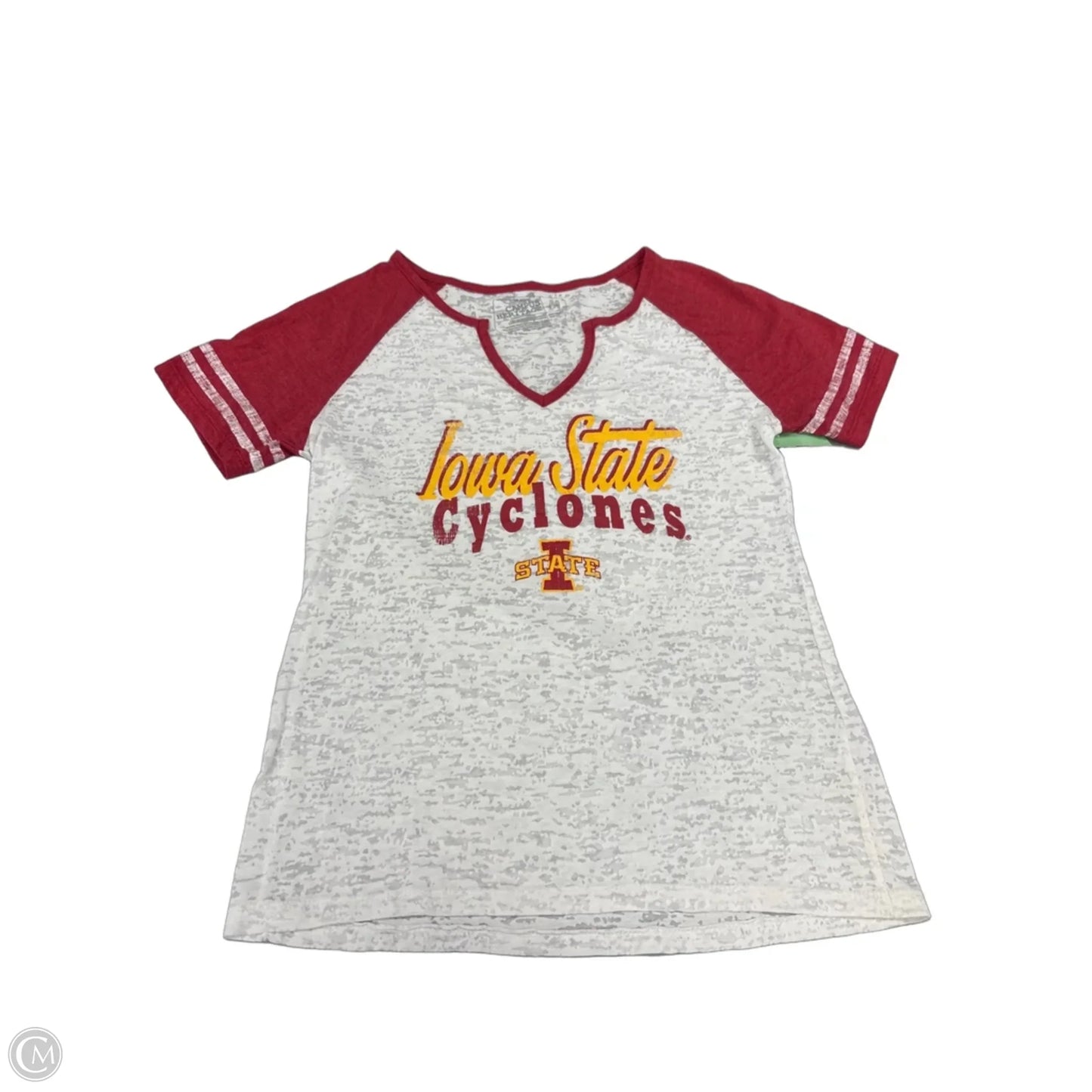 Top Short Sleeve By Cmf In Red & White, Size: M
