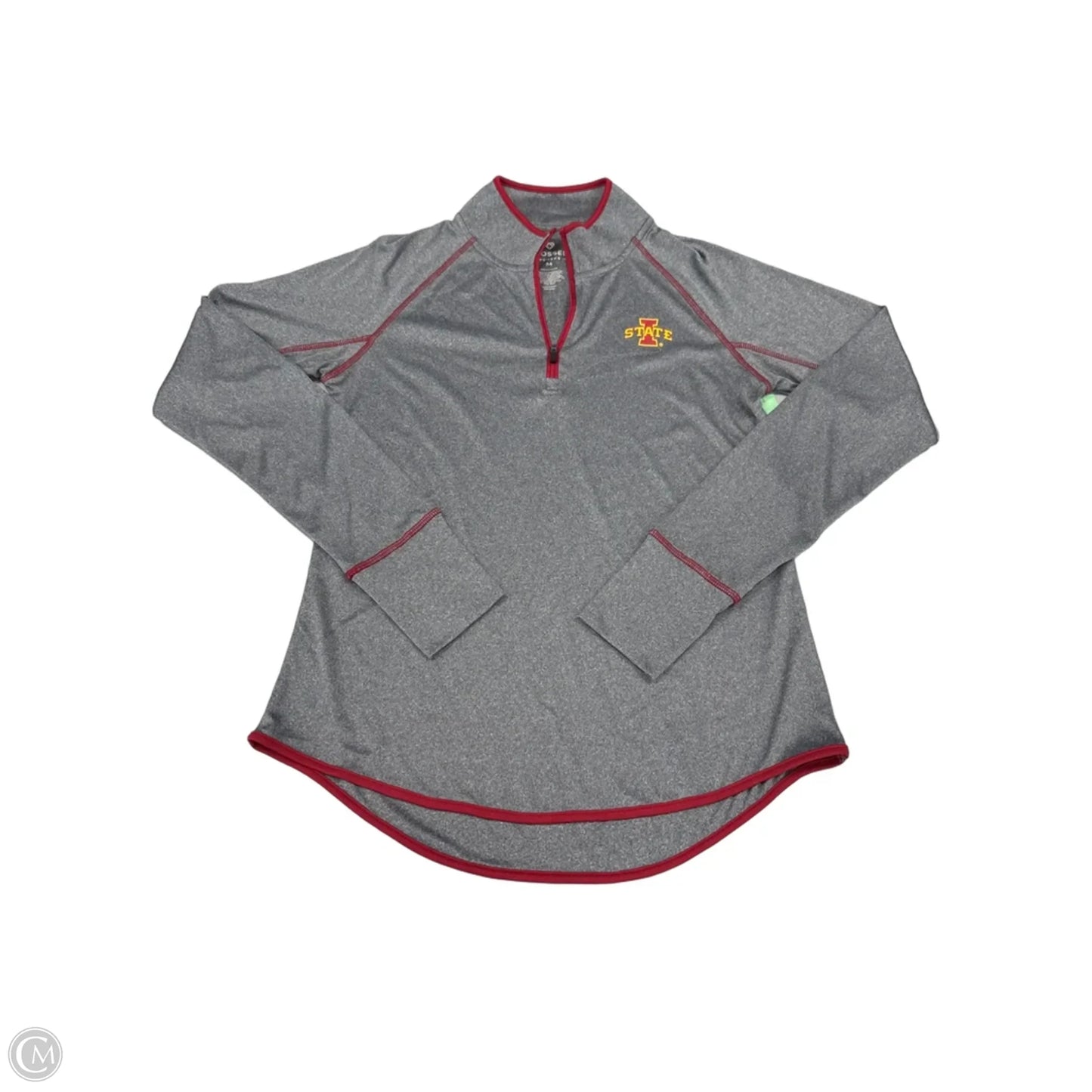 Athletic Top Long Sleeve Collar By Colosseum In Grey & Red, Size: M