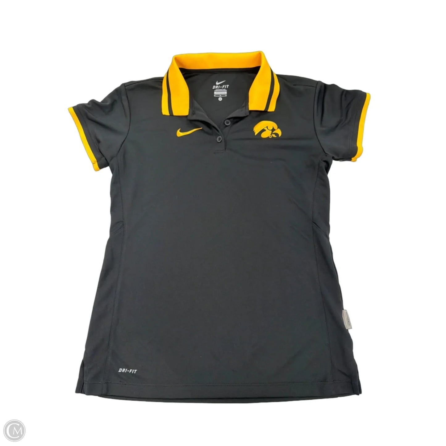Top Short Sleeve By Nike In Black & Yellow, Size: M
