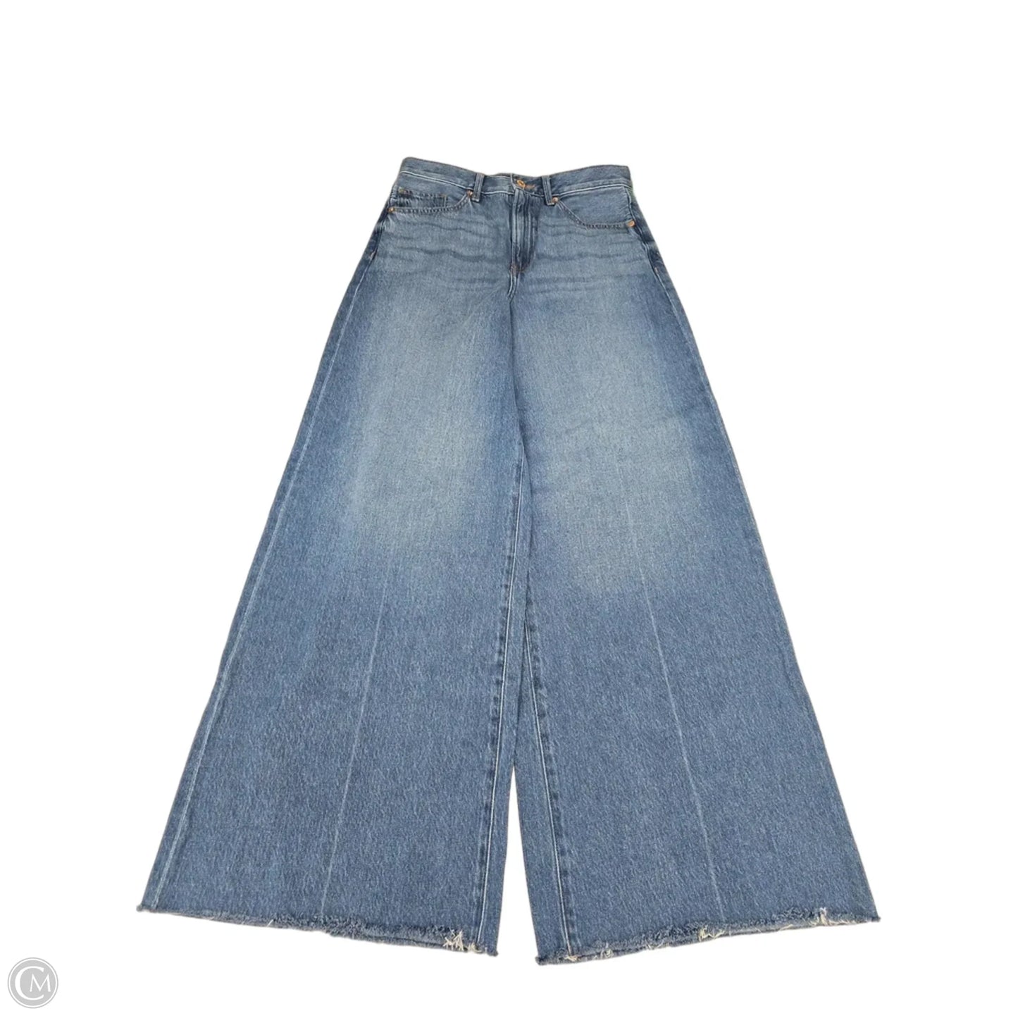 Jeans Wide Leg By Express In Blue Denim, Size: 4