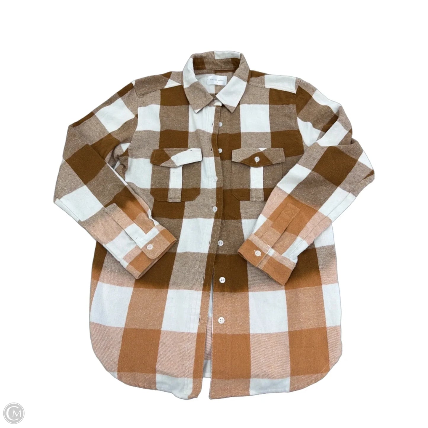 Top Long Sleeve By Cmc In Tan, Size: S