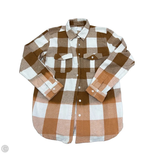 Top Long Sleeve By Cmc In Tan, Size: S