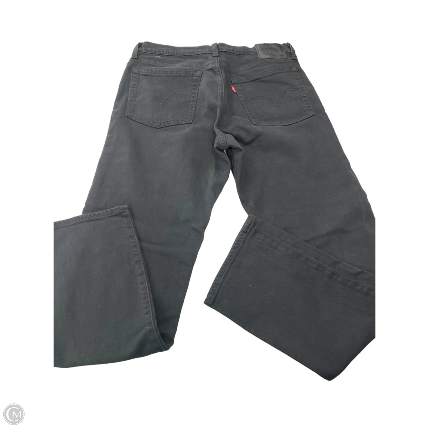 Jeans Straight By Levis In Black Denim, Size: 8