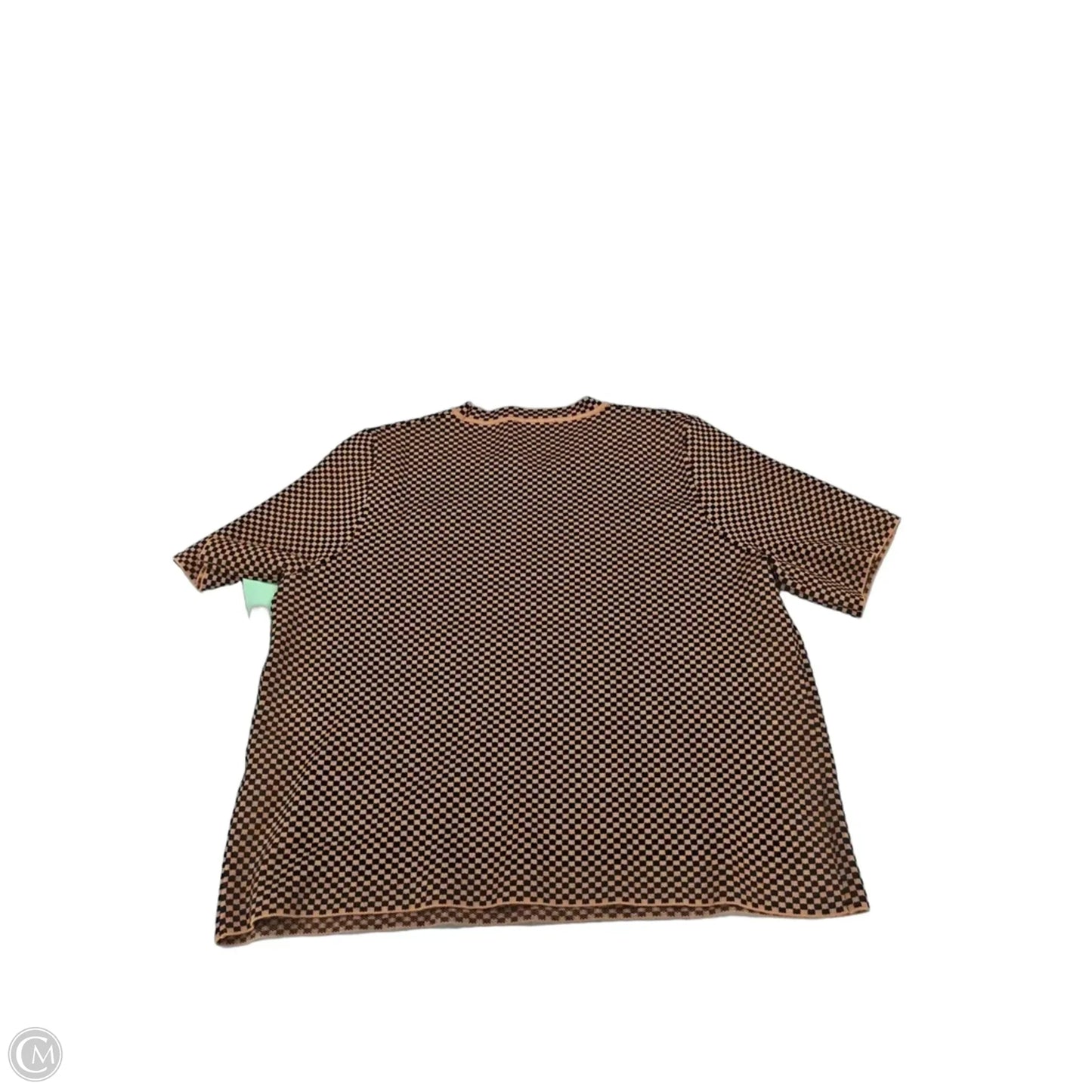Top Short Sleeve By Adrianna Papell In Black & Brown, Size: L