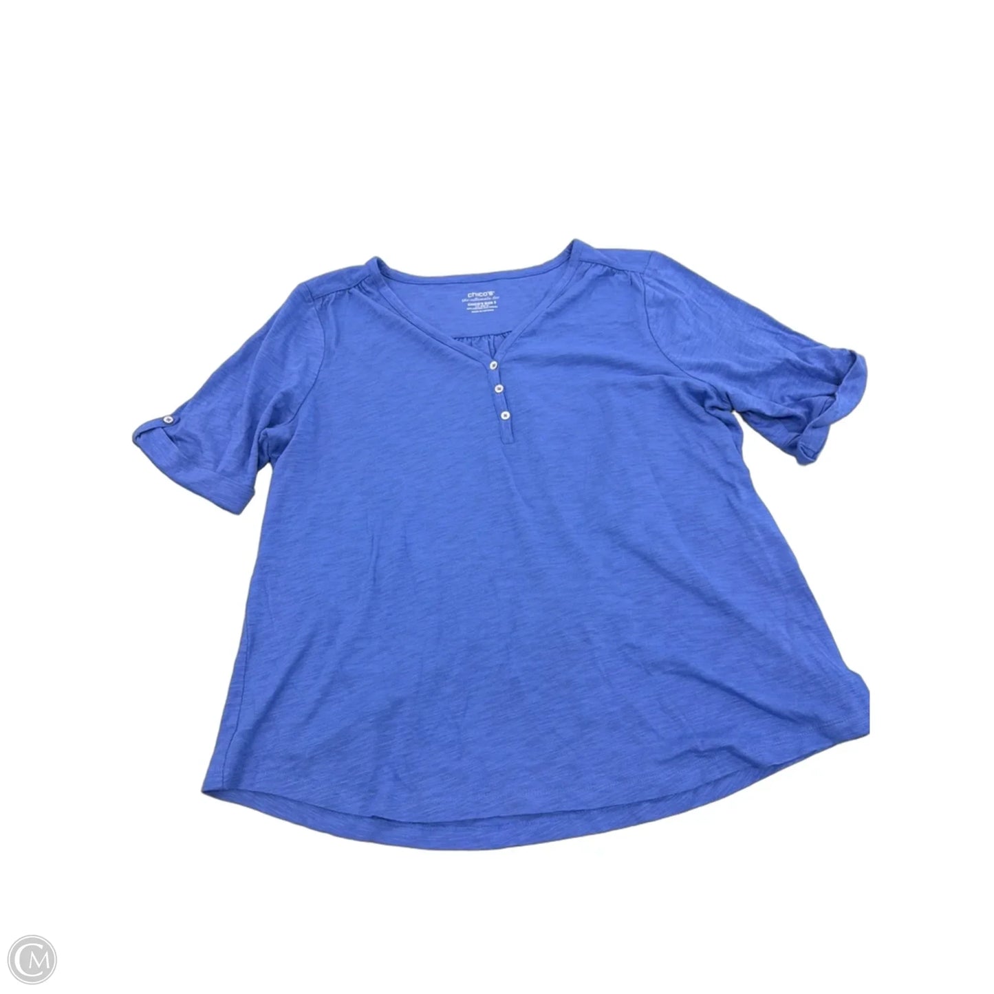 Top Short Sleeve By Chicos In Blue, Size: Xl