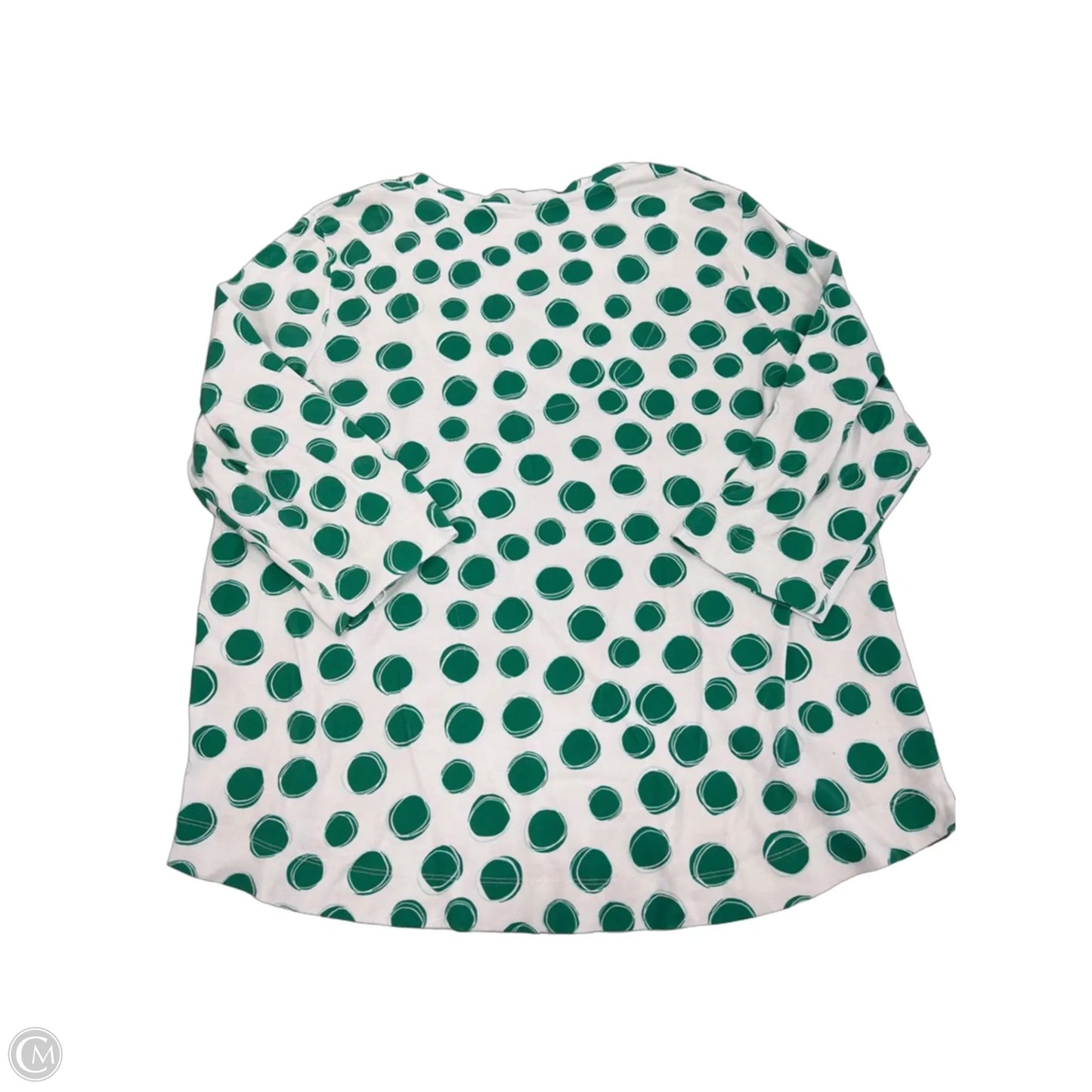 Top Short Sleeve By Chicos In Green & White, Size: Xxl