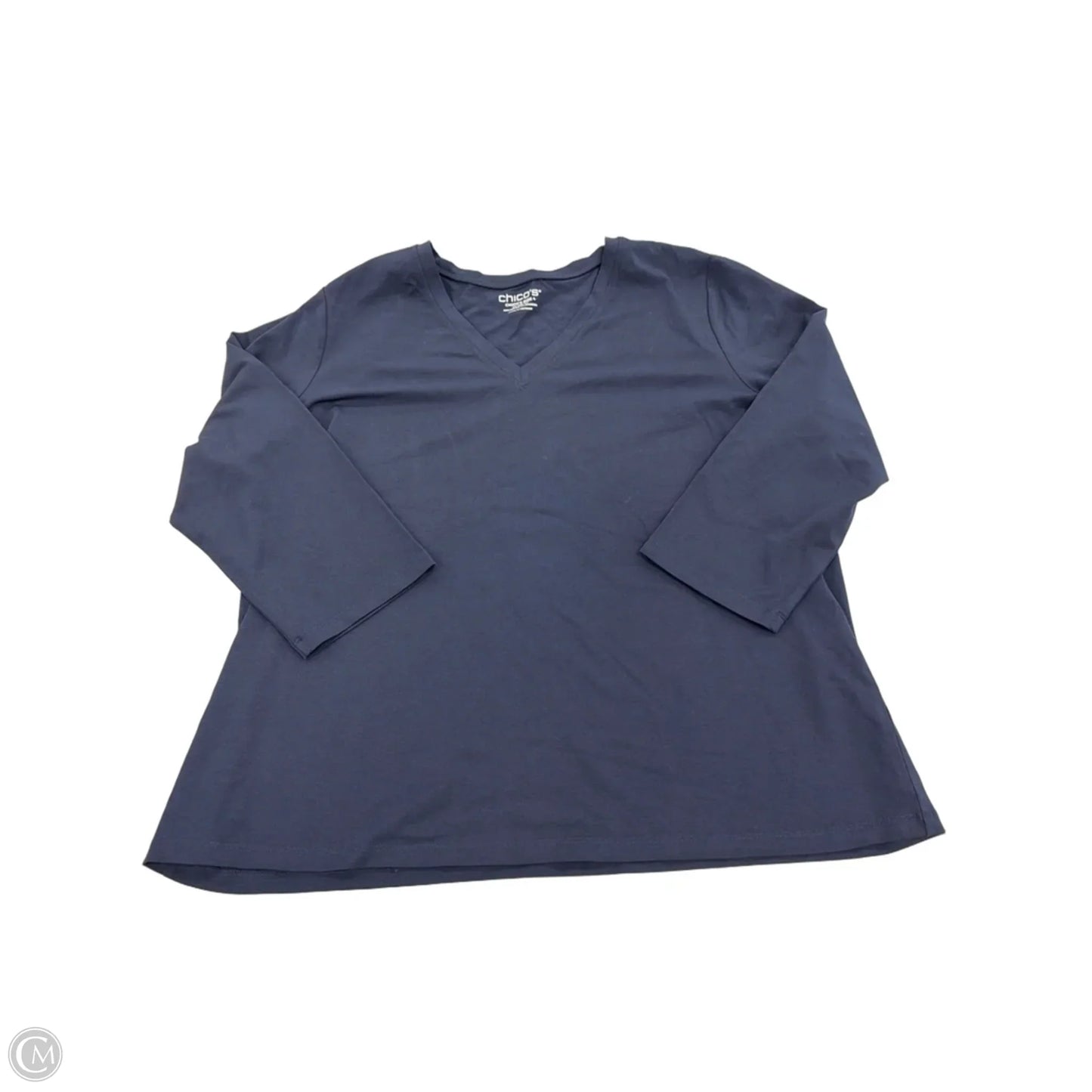 Top 3/4 Sleeve By Chicos In Navy, Size: Xxl