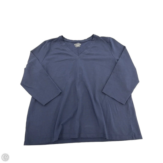 Top 3/4 Sleeve By Chicos In Navy, Size: Xxl