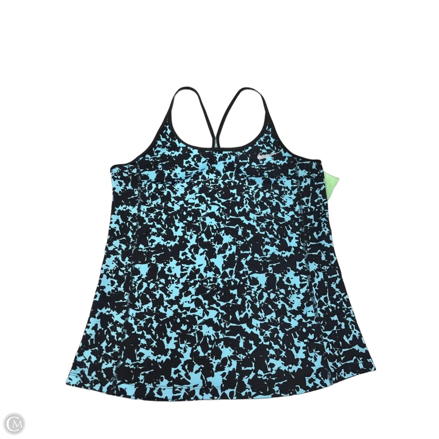 Athletic Tank Top By Nike In Black & Blue, Size: M