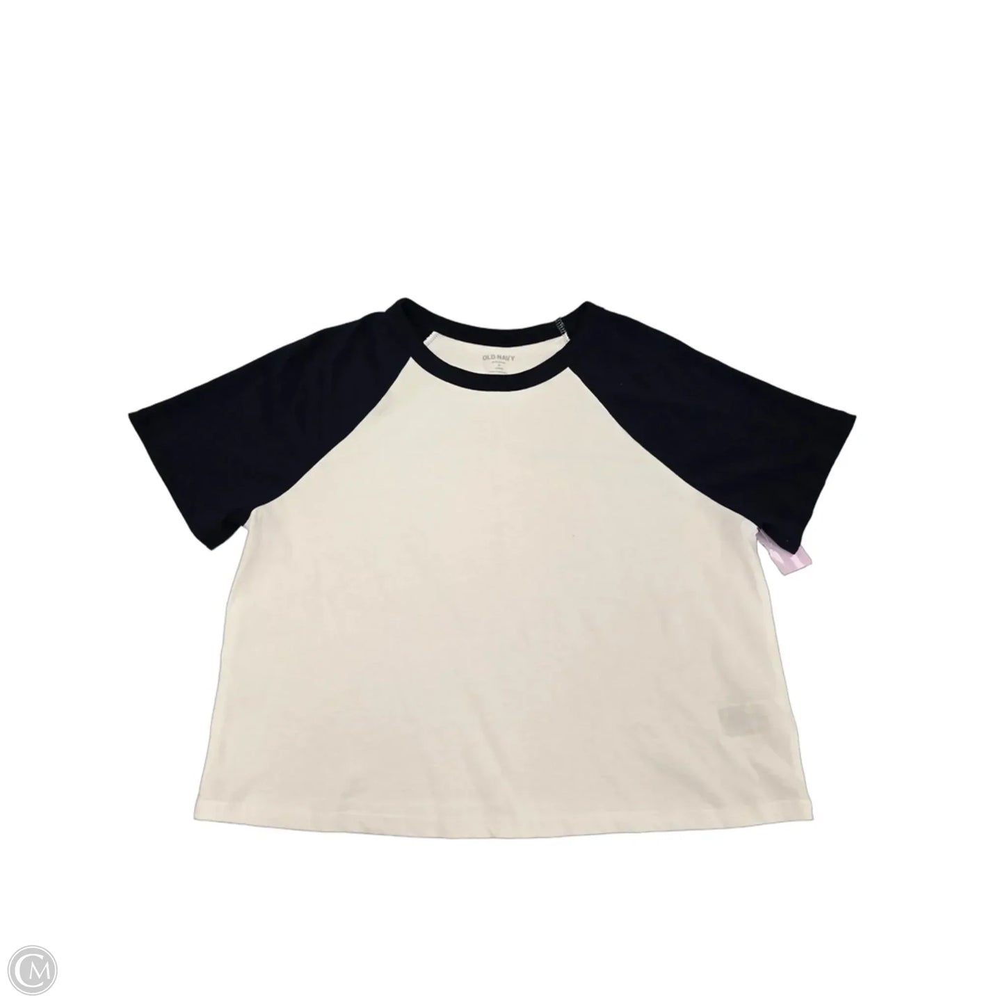 Top Short Sleeve By Old Navy In Blue & White, Size: M