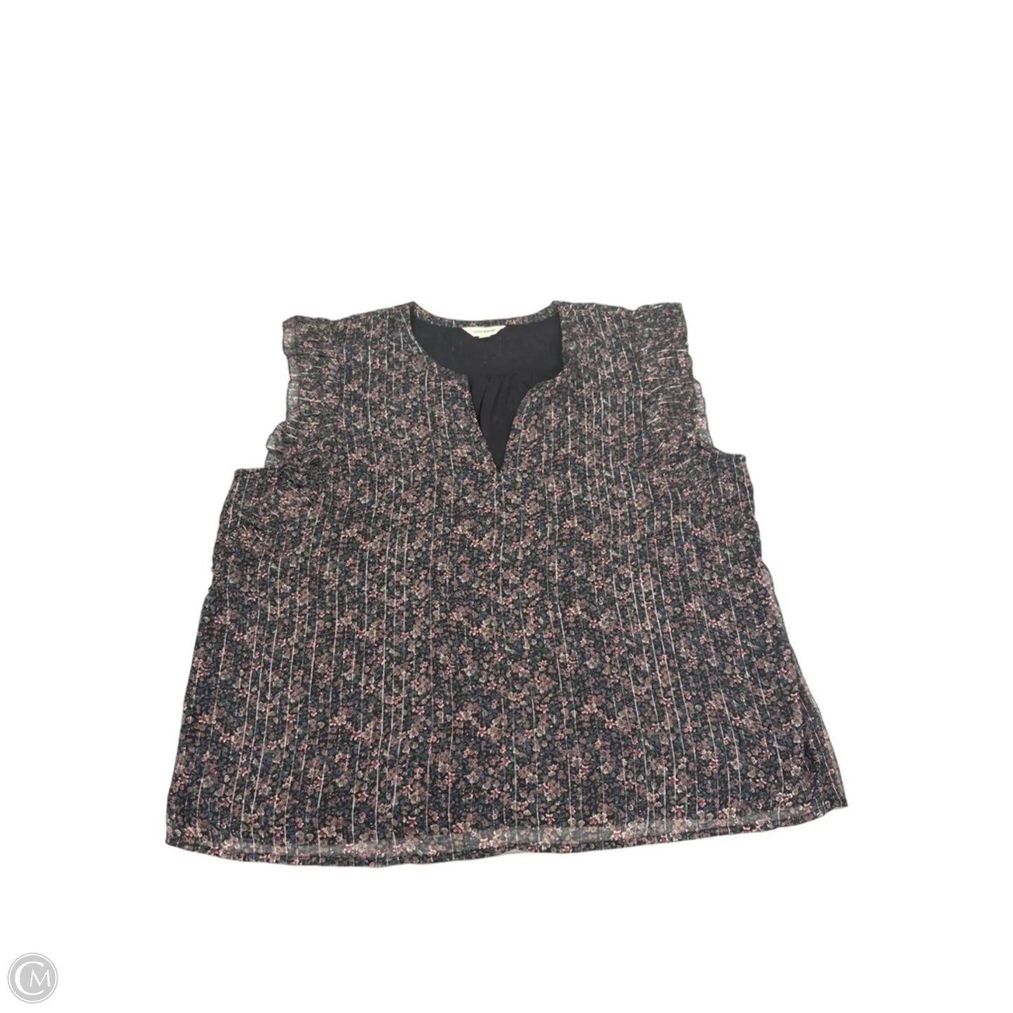 Top Short Sleeve By Lucky Brand In Floral Print, Size: Xl