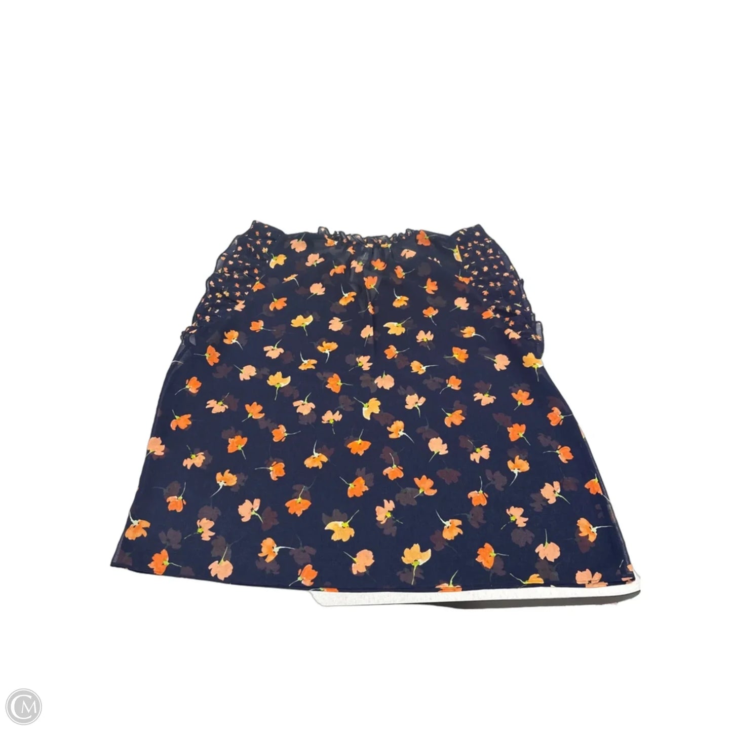 Top Short Sleeve By Cabi In Blue & Orange, Size: Xl