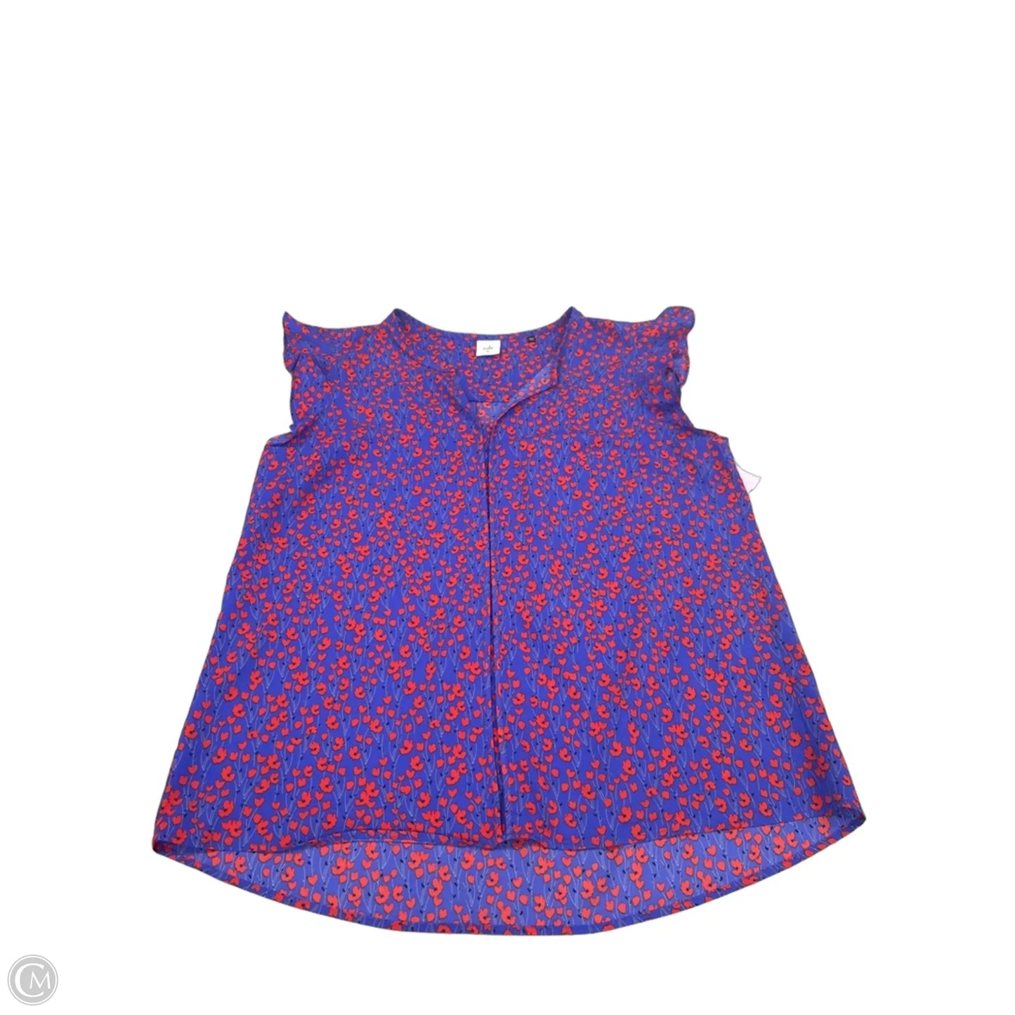 Top Short Sleeve By Cabi In Floral Print, Size: Xl