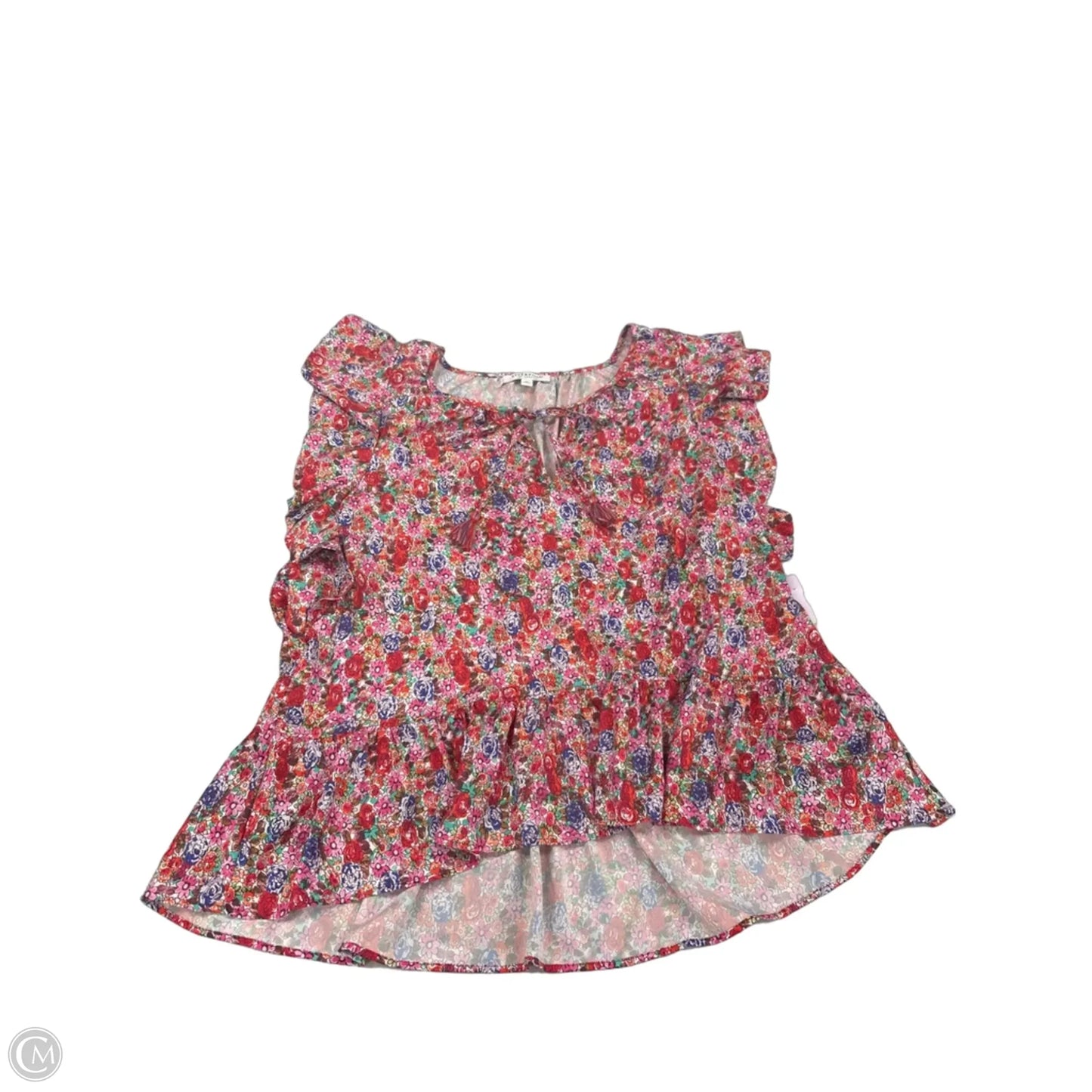 Top Short Sleeve By Liverpool In Floral Print, Size: Xl