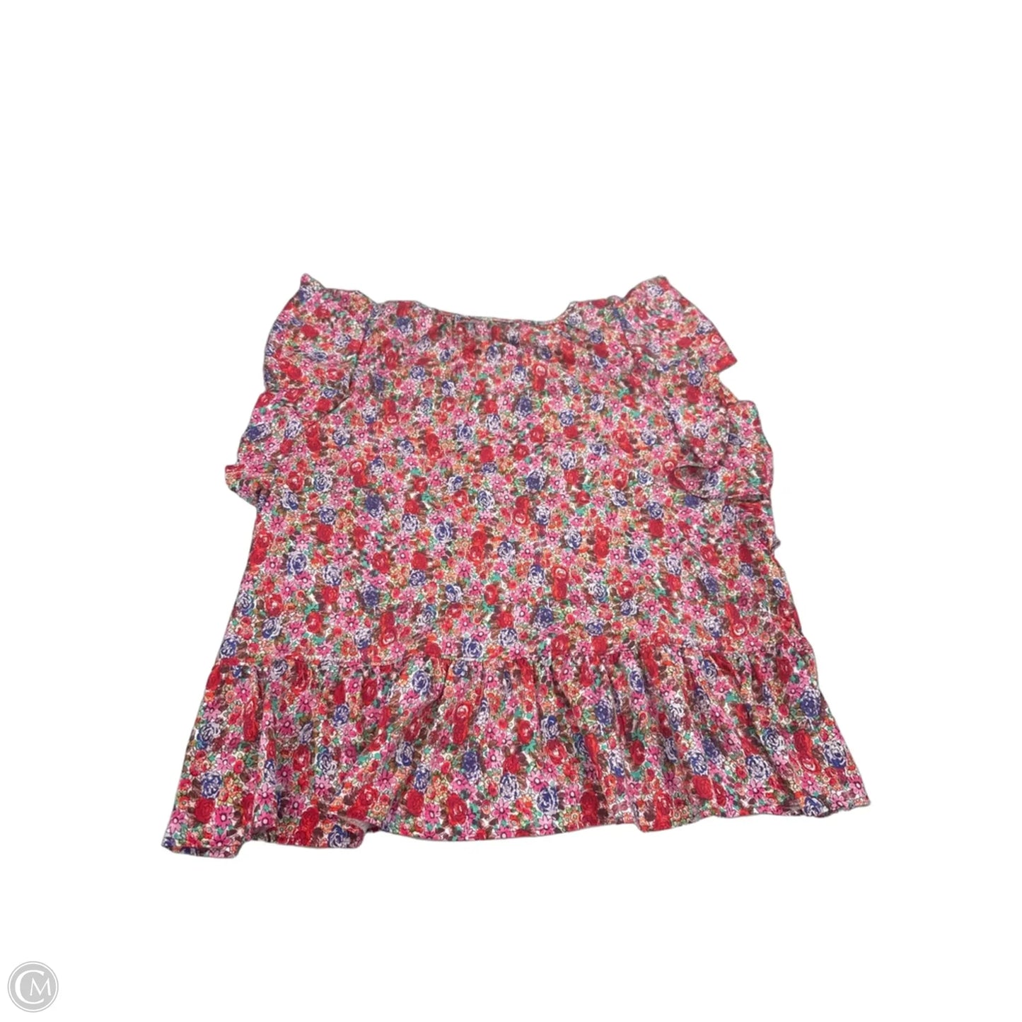 Top Short Sleeve By Liverpool In Floral Print, Size: Xl