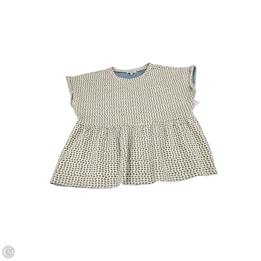 Top Short Sleeve By Polagram In Blue & Cream, Size: Xxl