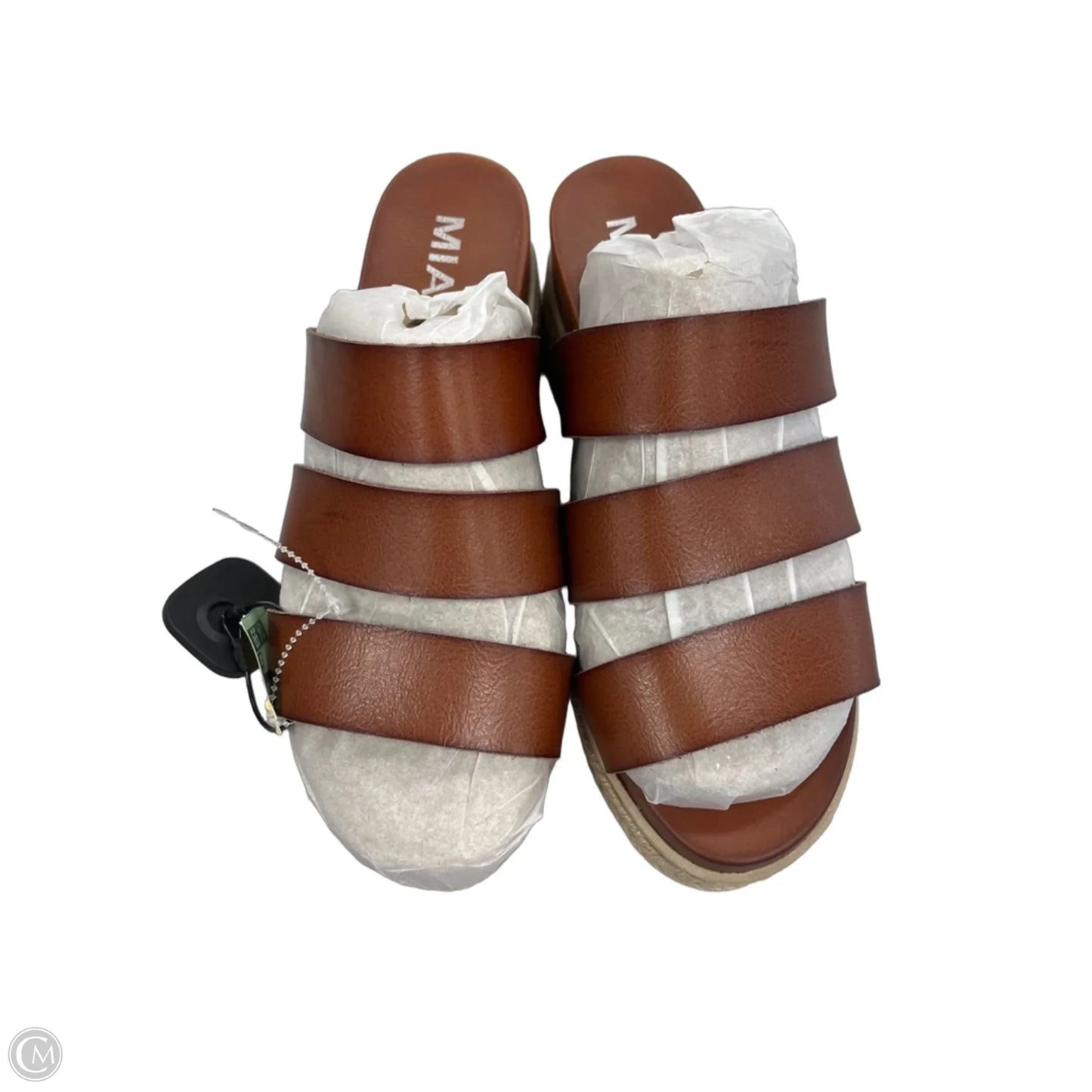 Sandals Flats By Mia In Brown & Tan, Size: 7.5