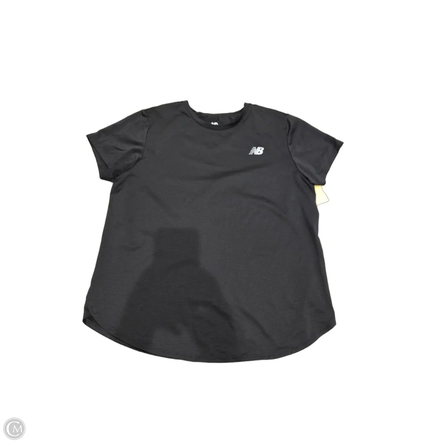 Athletic Top Short Sleeve By New Balance In Black, Size: M