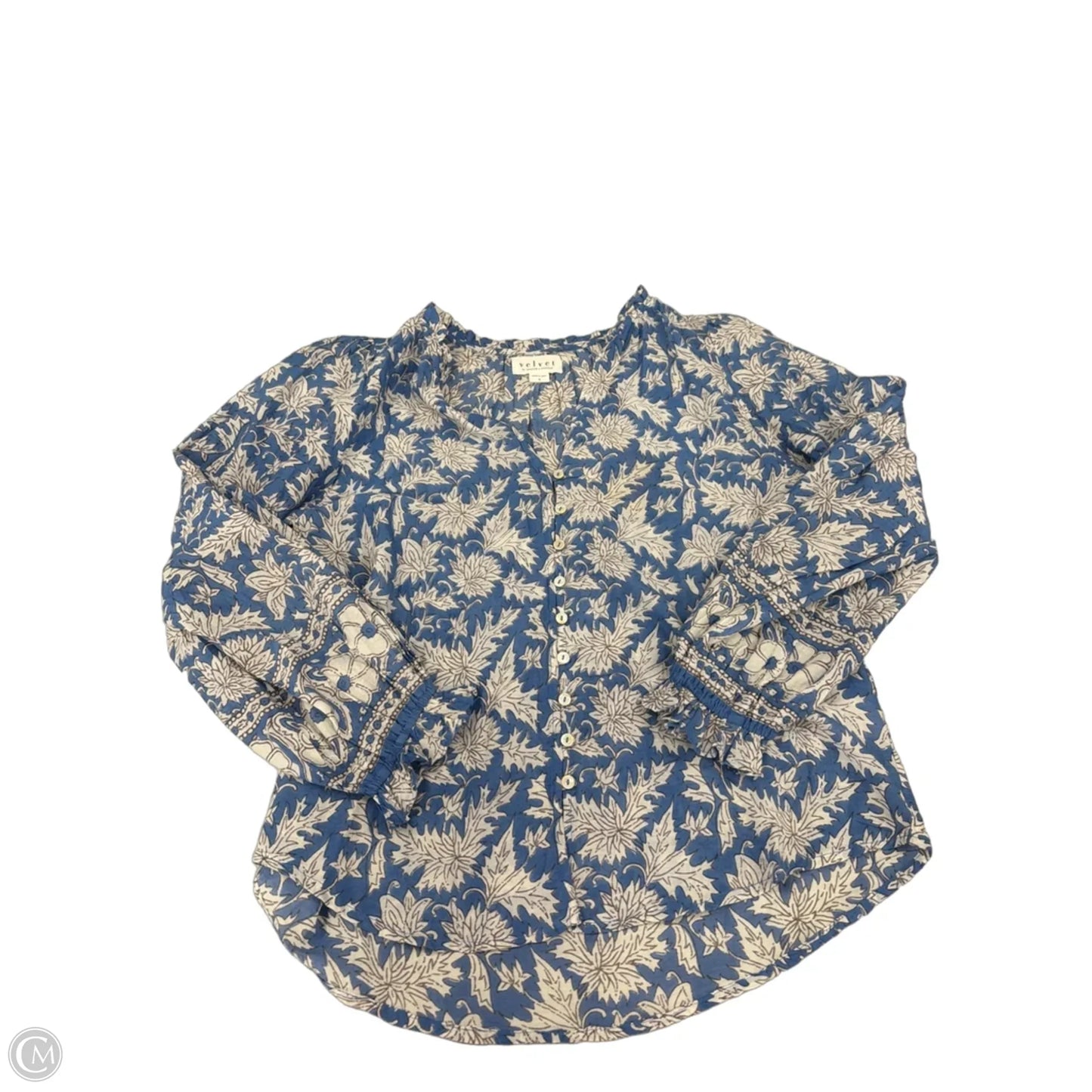 Top Long Sleeve By Velvet By Graham & Spencer In Blue, Size: S