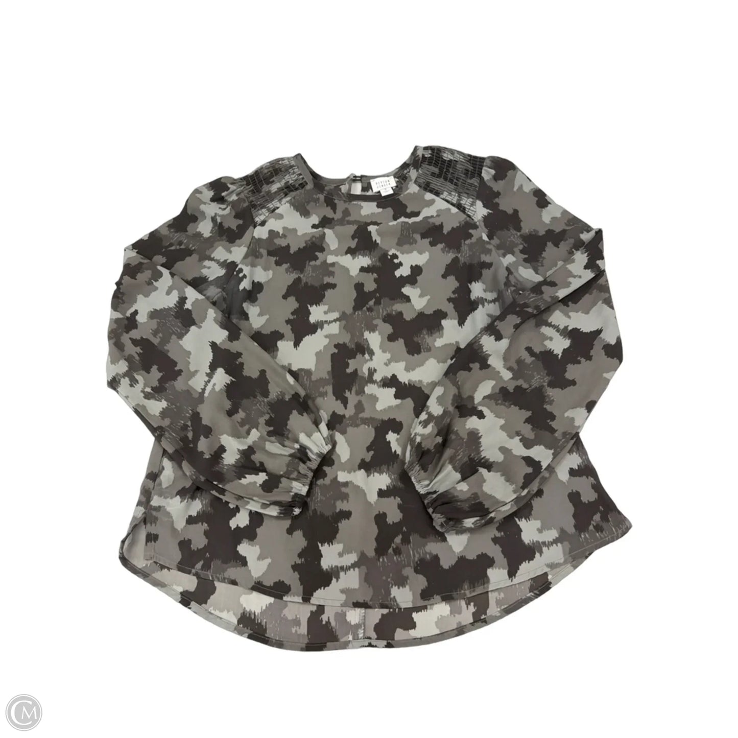 Top Long Sleeve By Peyton Jensen In Camouflage Print, Size: S