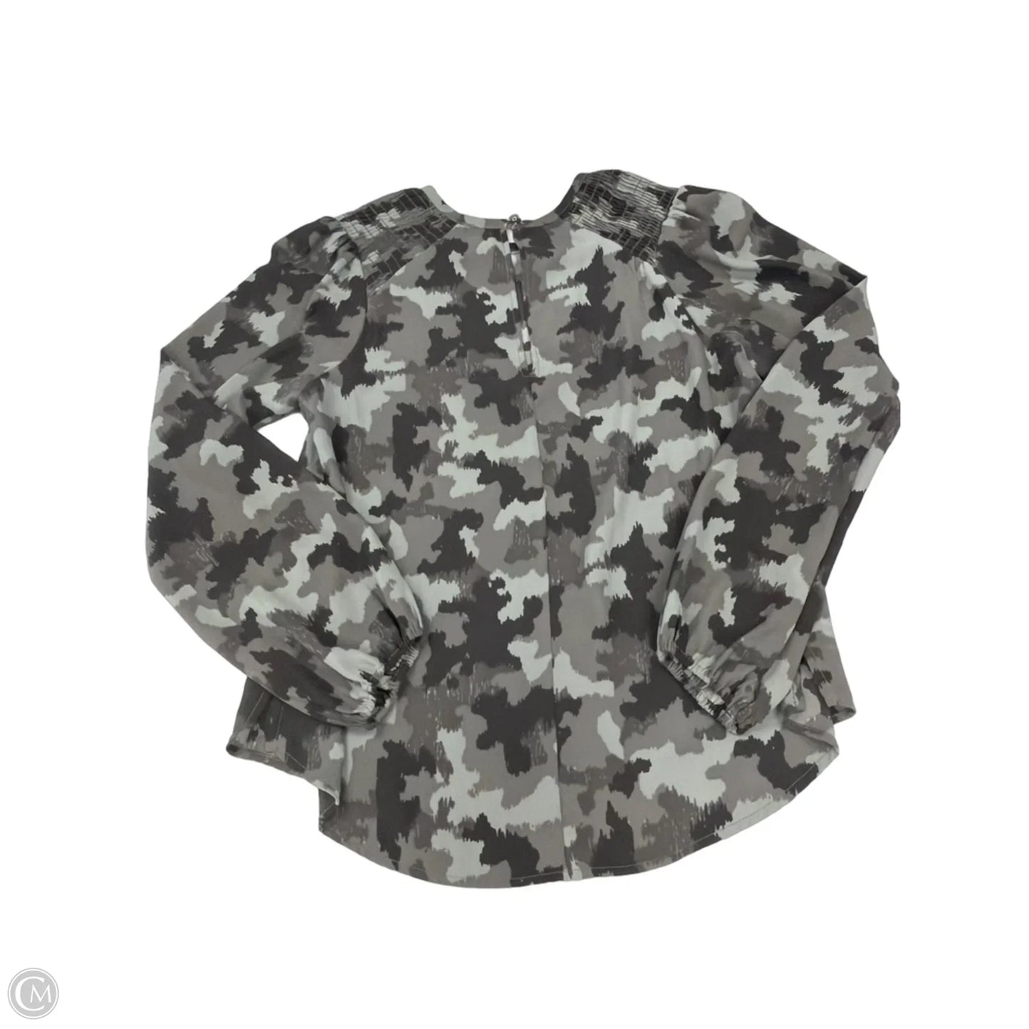 Top Long Sleeve By Peyton Jensen In Camouflage Print, Size: S