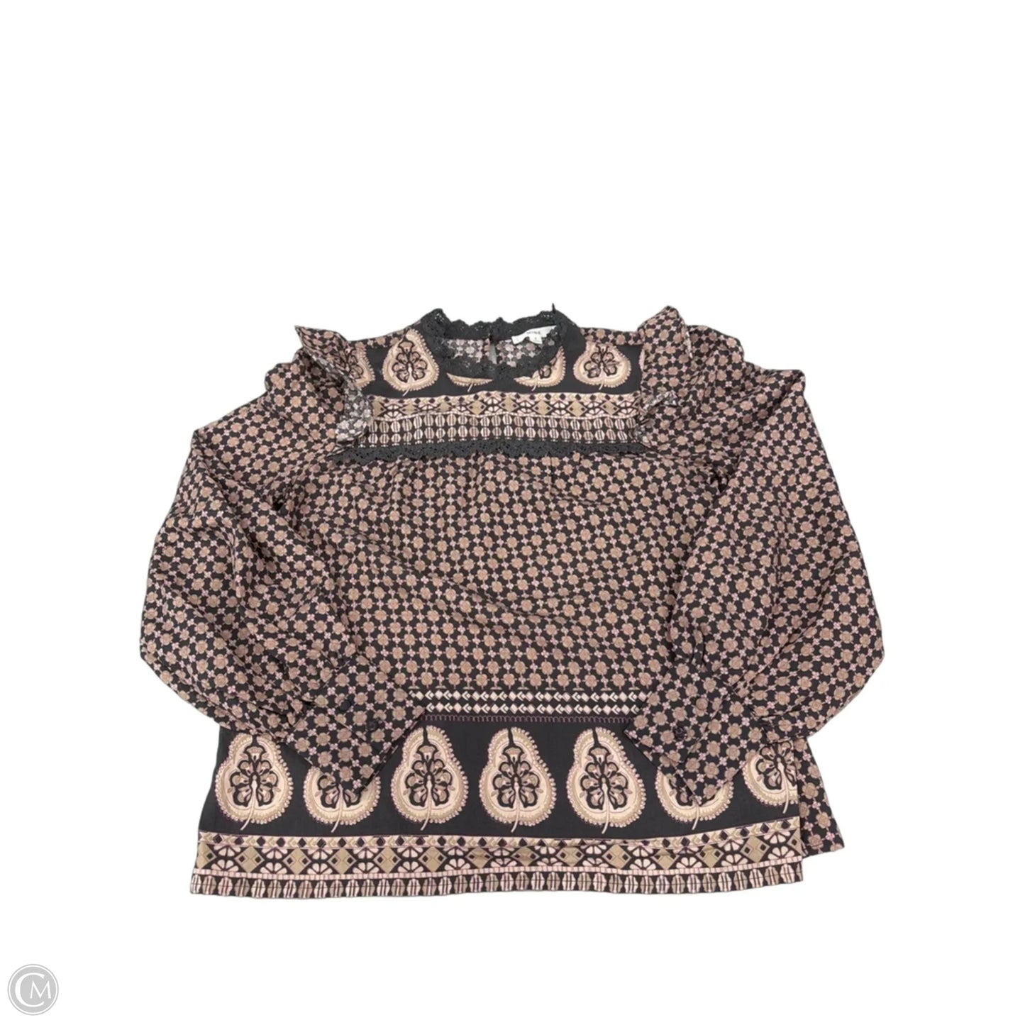 Top Long Sleeve By Mine In Geometric Pattern, Size: S