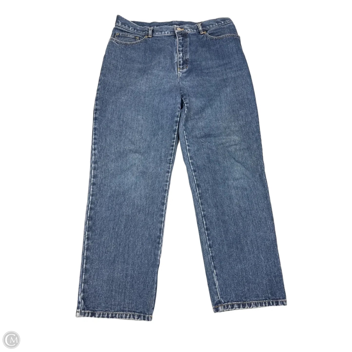 Jeans Straight By Lauren By Ralph Lauren In Blue Denim, Size: 14