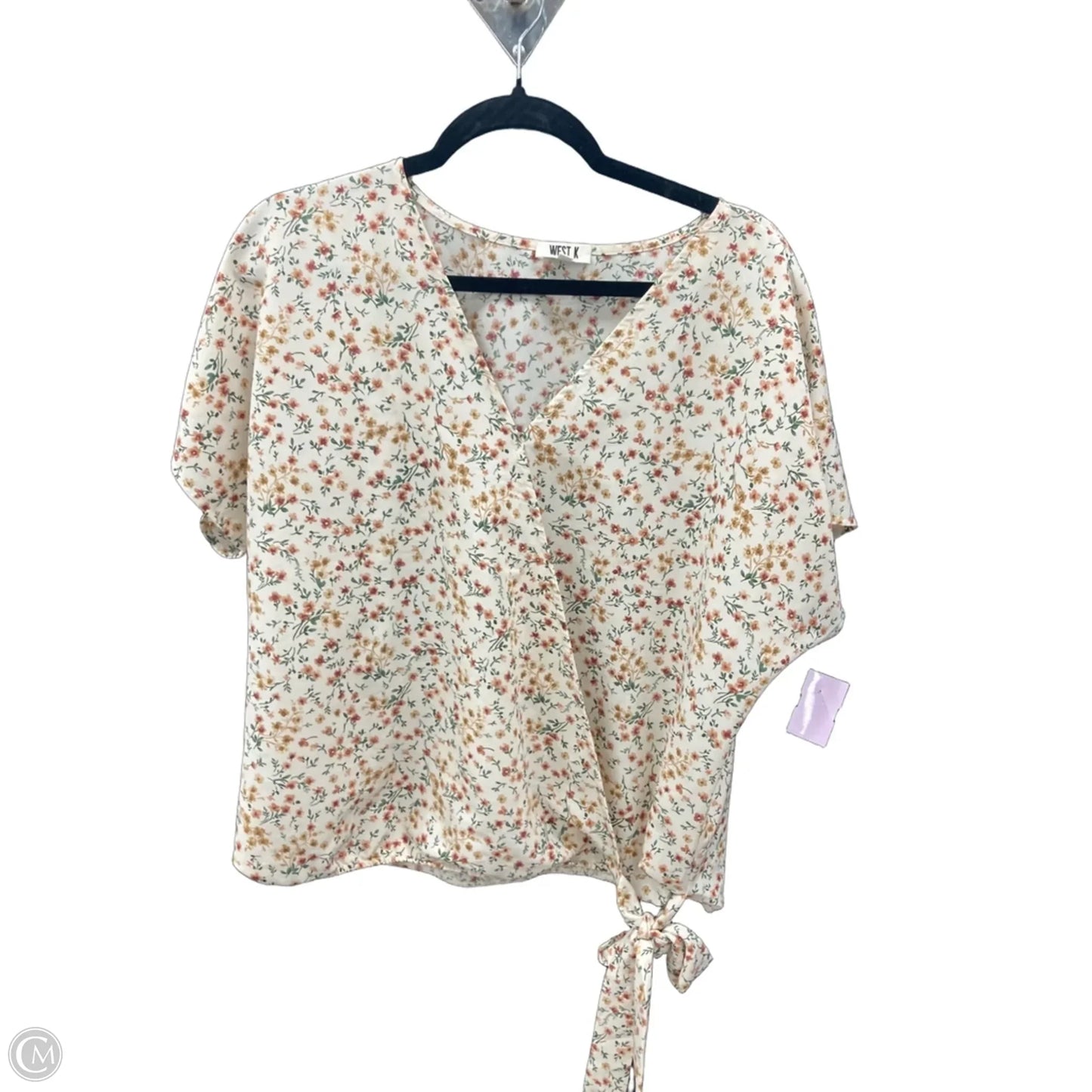 Top Short Sleeve By Cme In Floral Print, Size: Xl
