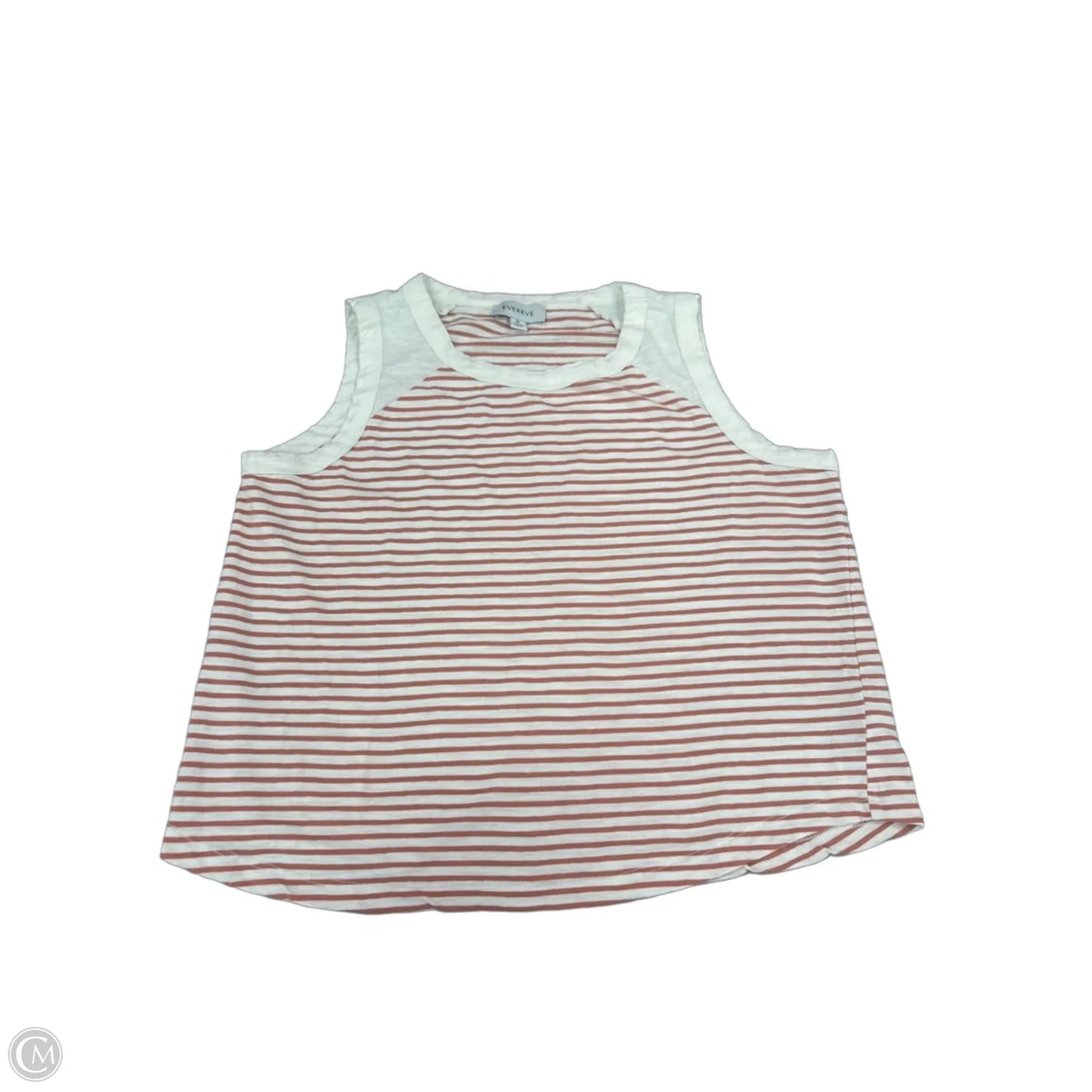 Tank Top By Evereve In Orange & White, Size: M
