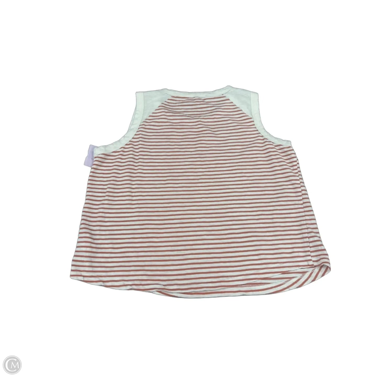 Tank Top By Evereve In Orange & White, Size: M