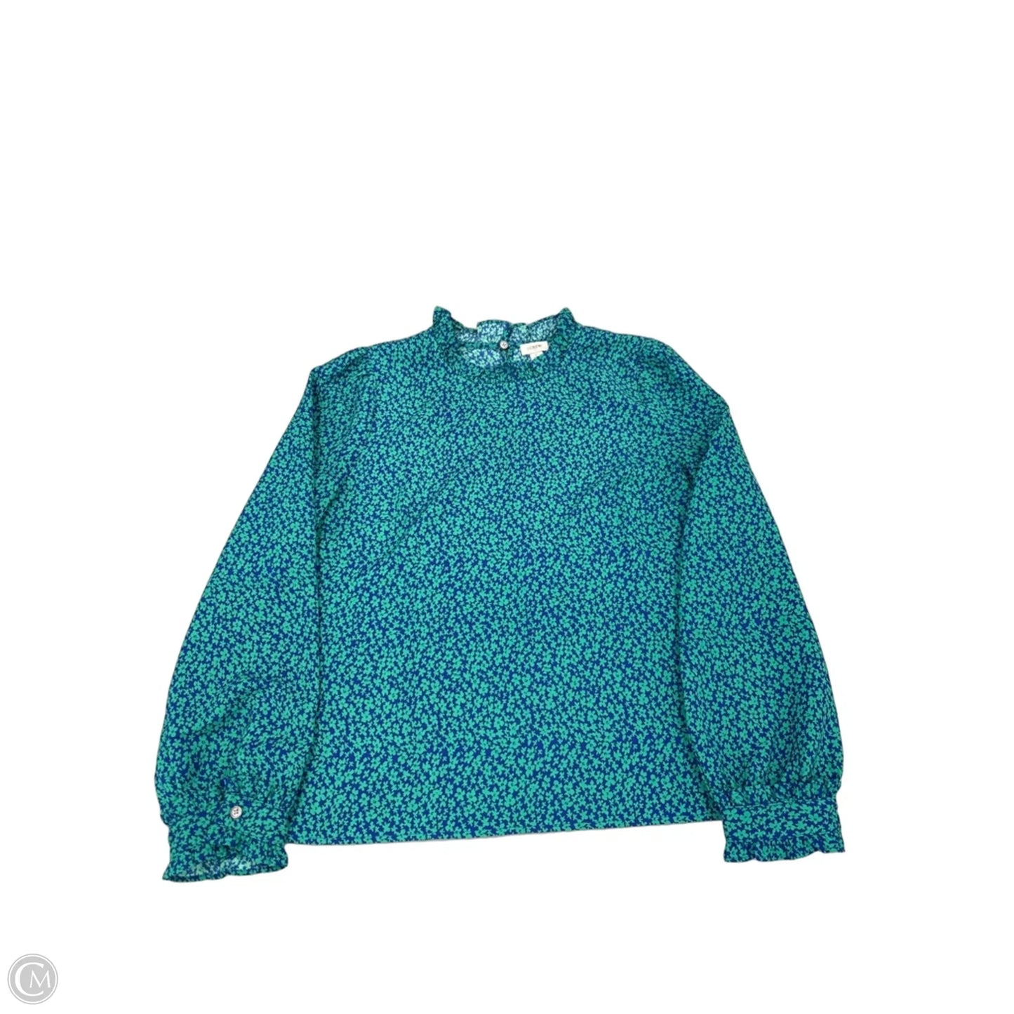 Top Long Sleeve By J. Crew In Blue & Green, Size: L