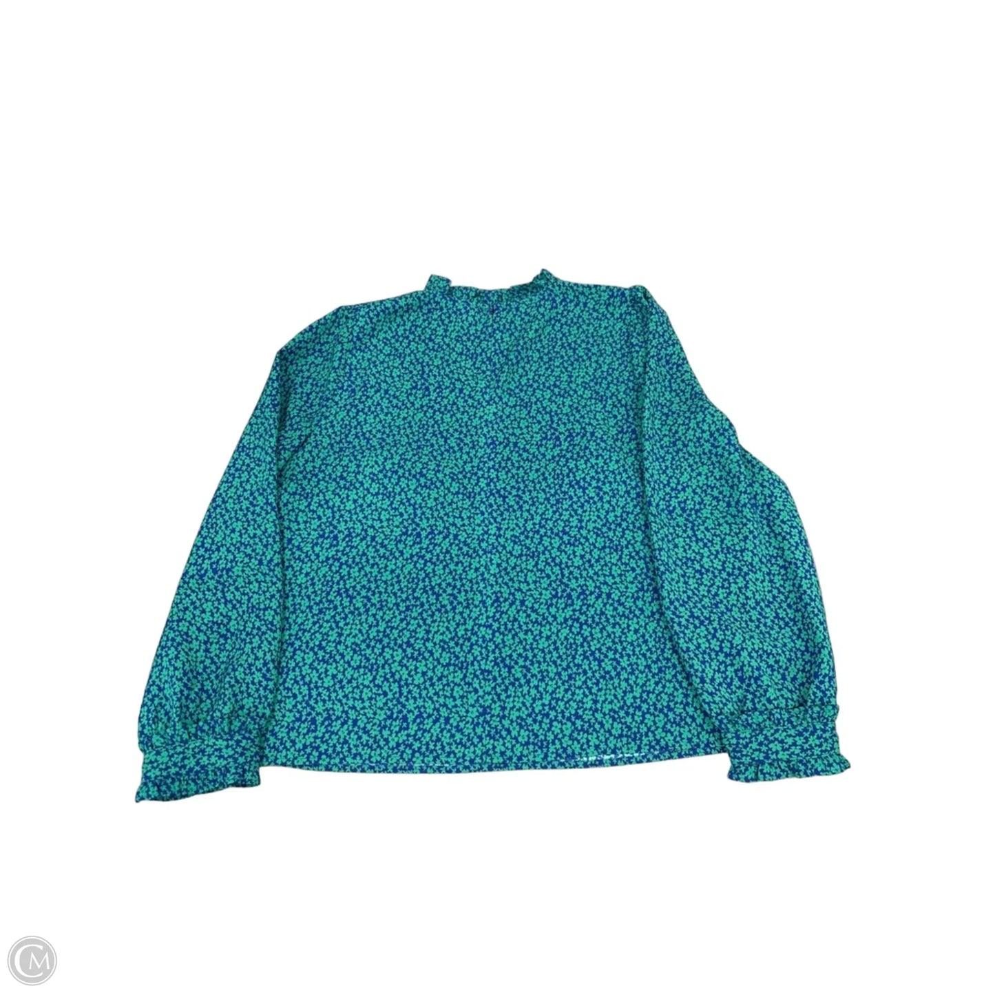 Top Long Sleeve By J. Crew In Blue & Green, Size: L
