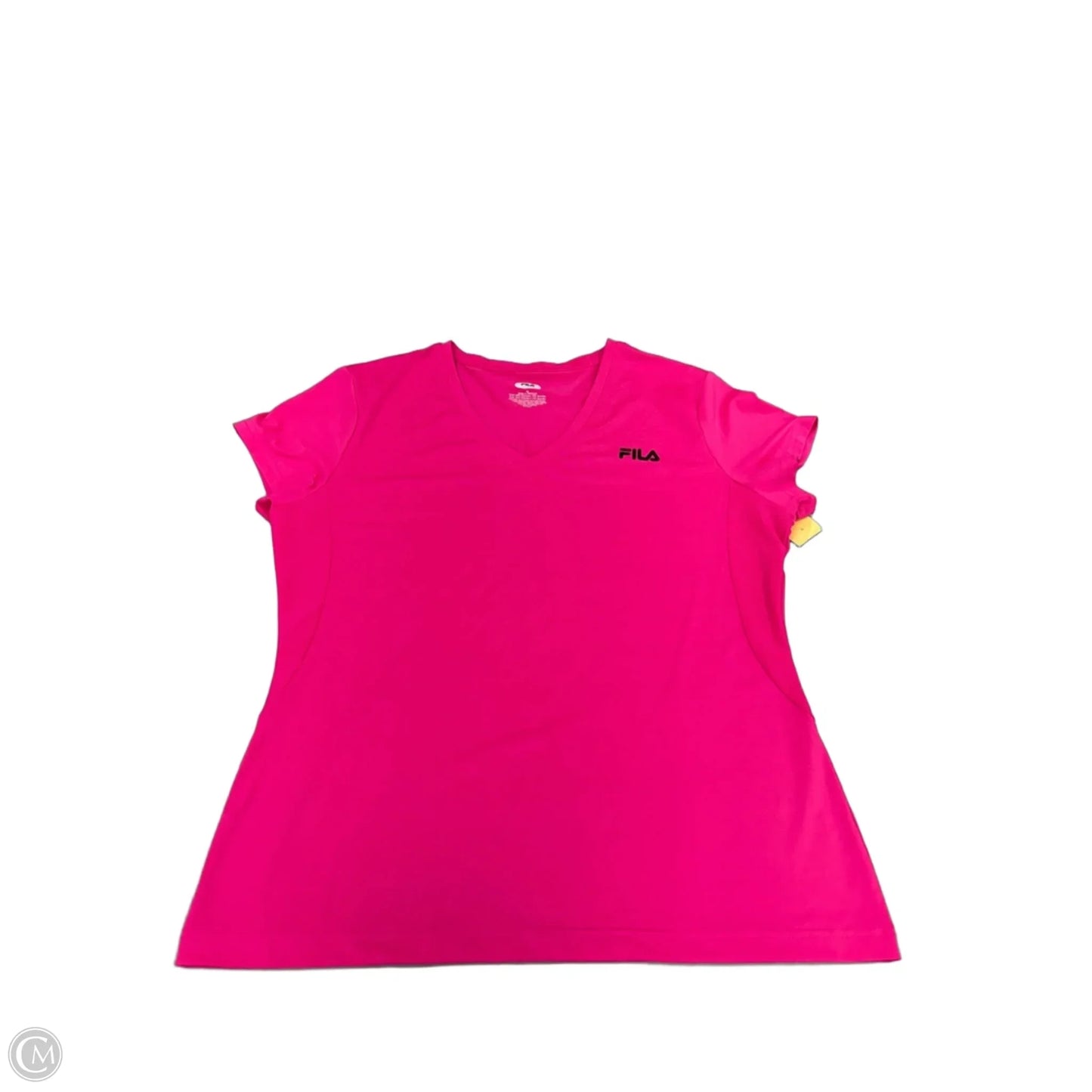 Athletic Top Short Sleeve By Fila In Pink, Size: Xl