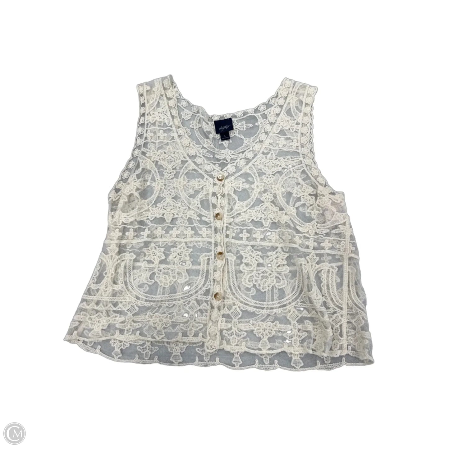 Top Sleeveless By Daytrip In Cream, Size: L