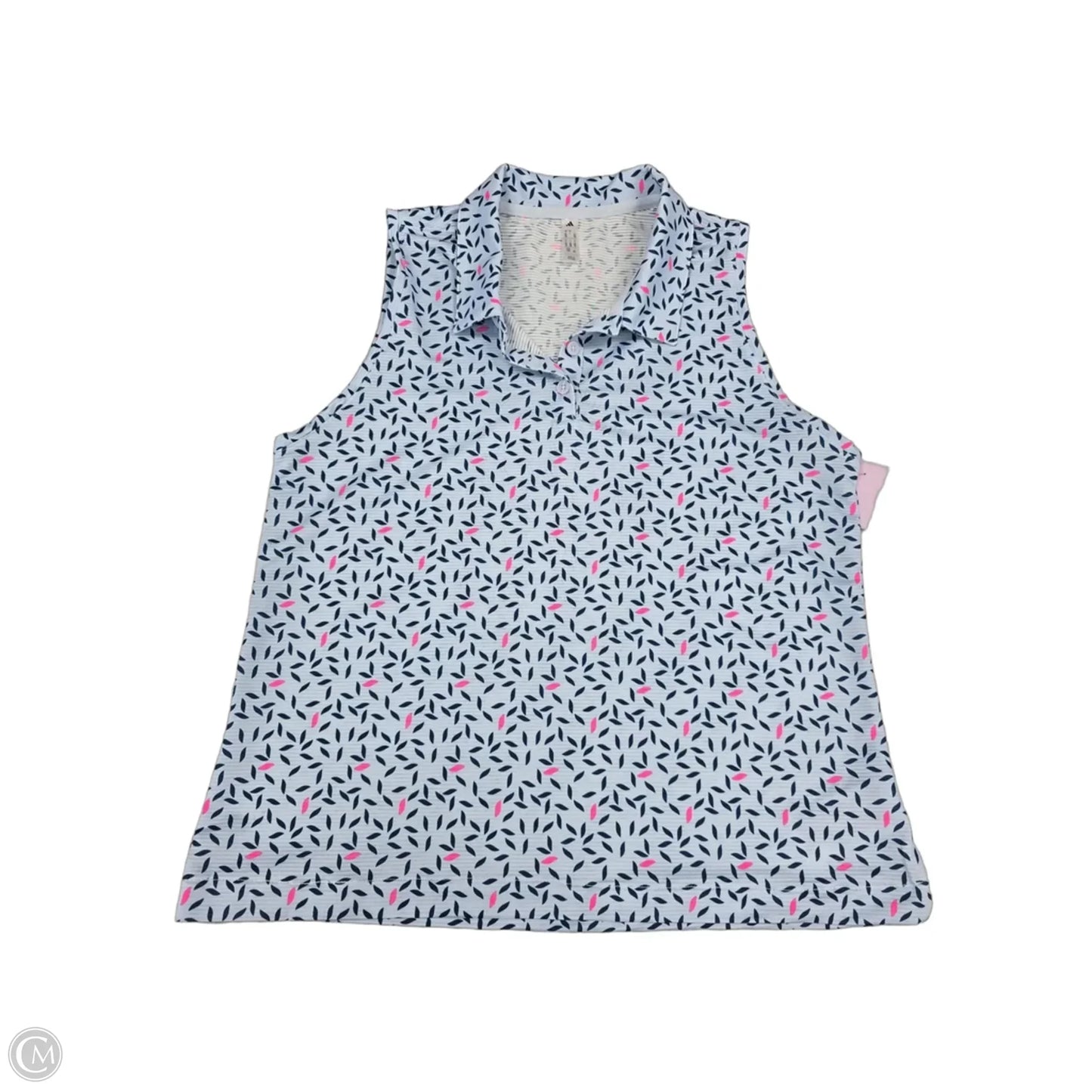Athletic Tank Top By Adidas In Blue & Pink, Size: L