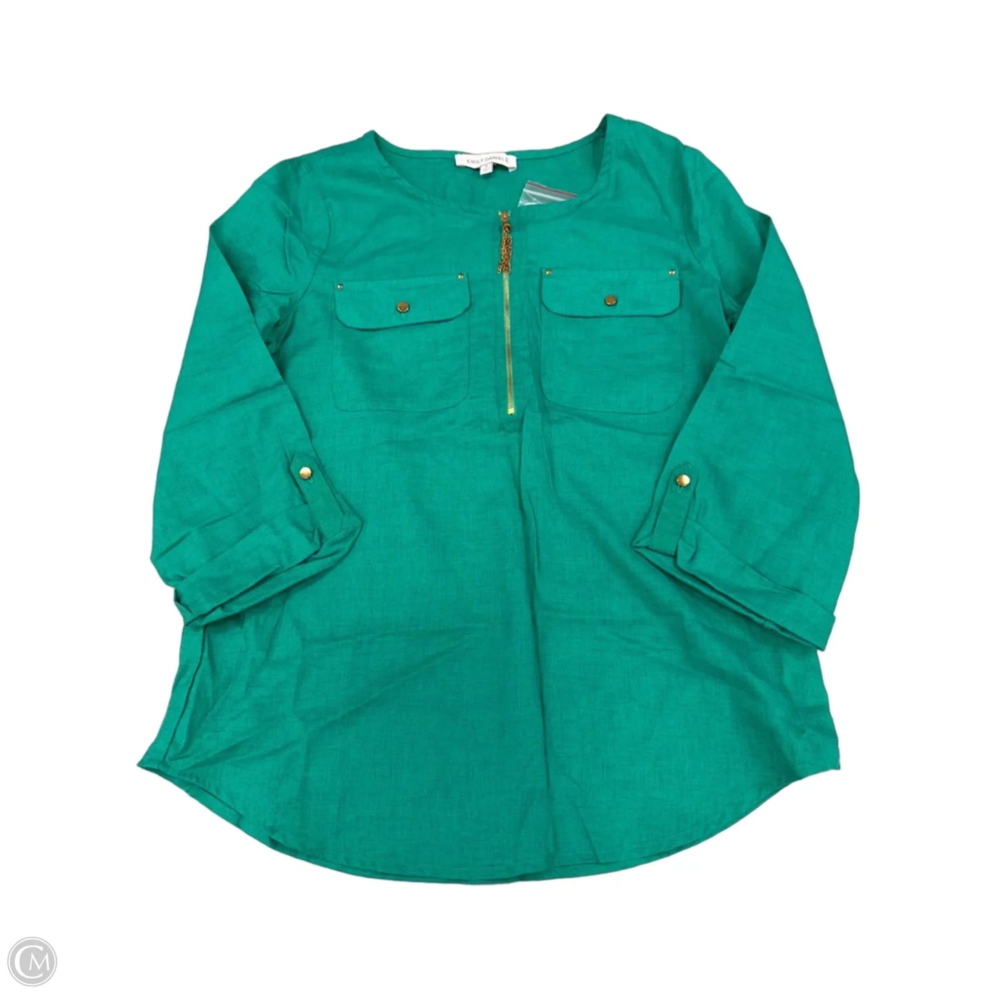 Top Long Sleeve By Emily Daniels In Green, Size: S