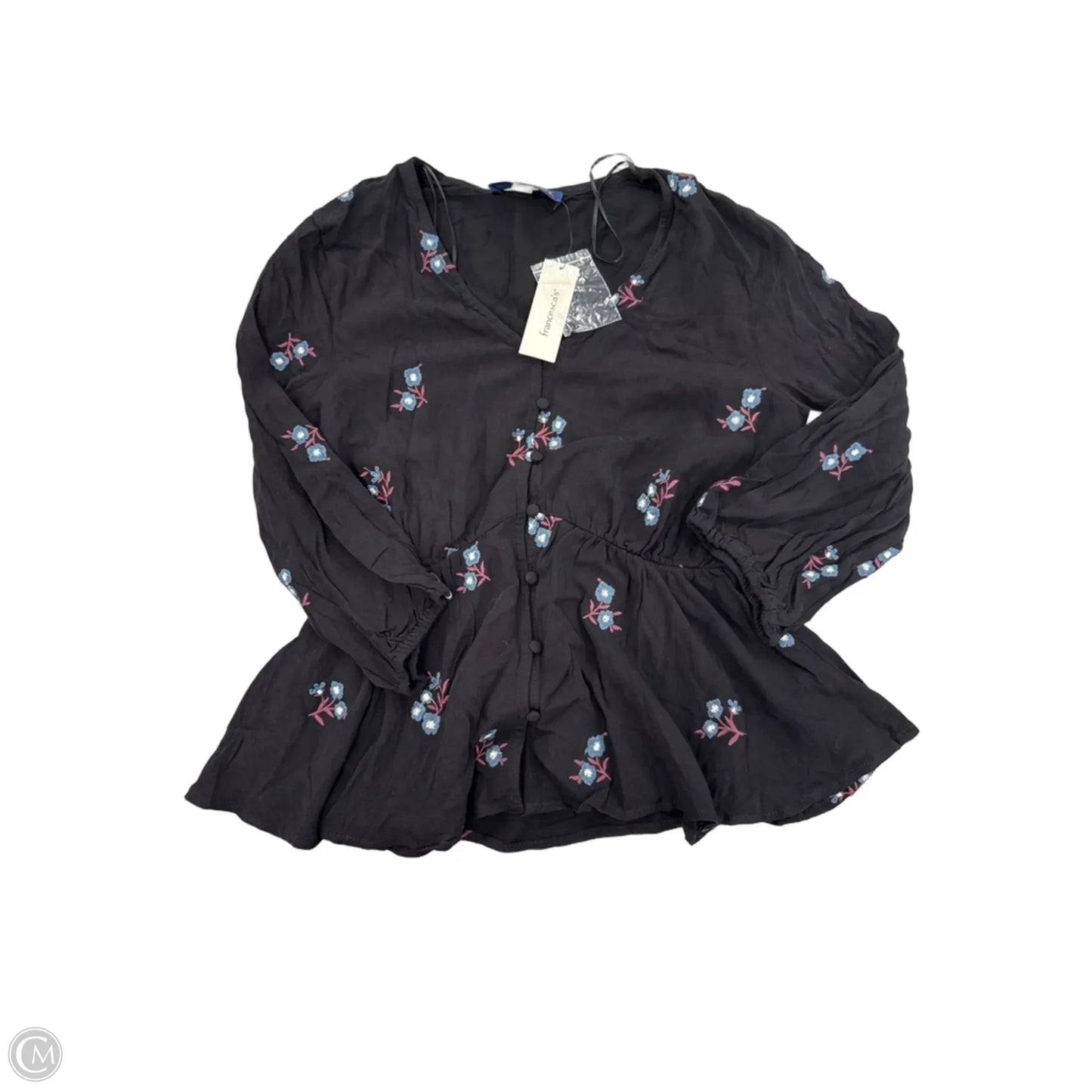Top Long Sleeve By Blue Rain In Black, Size: S