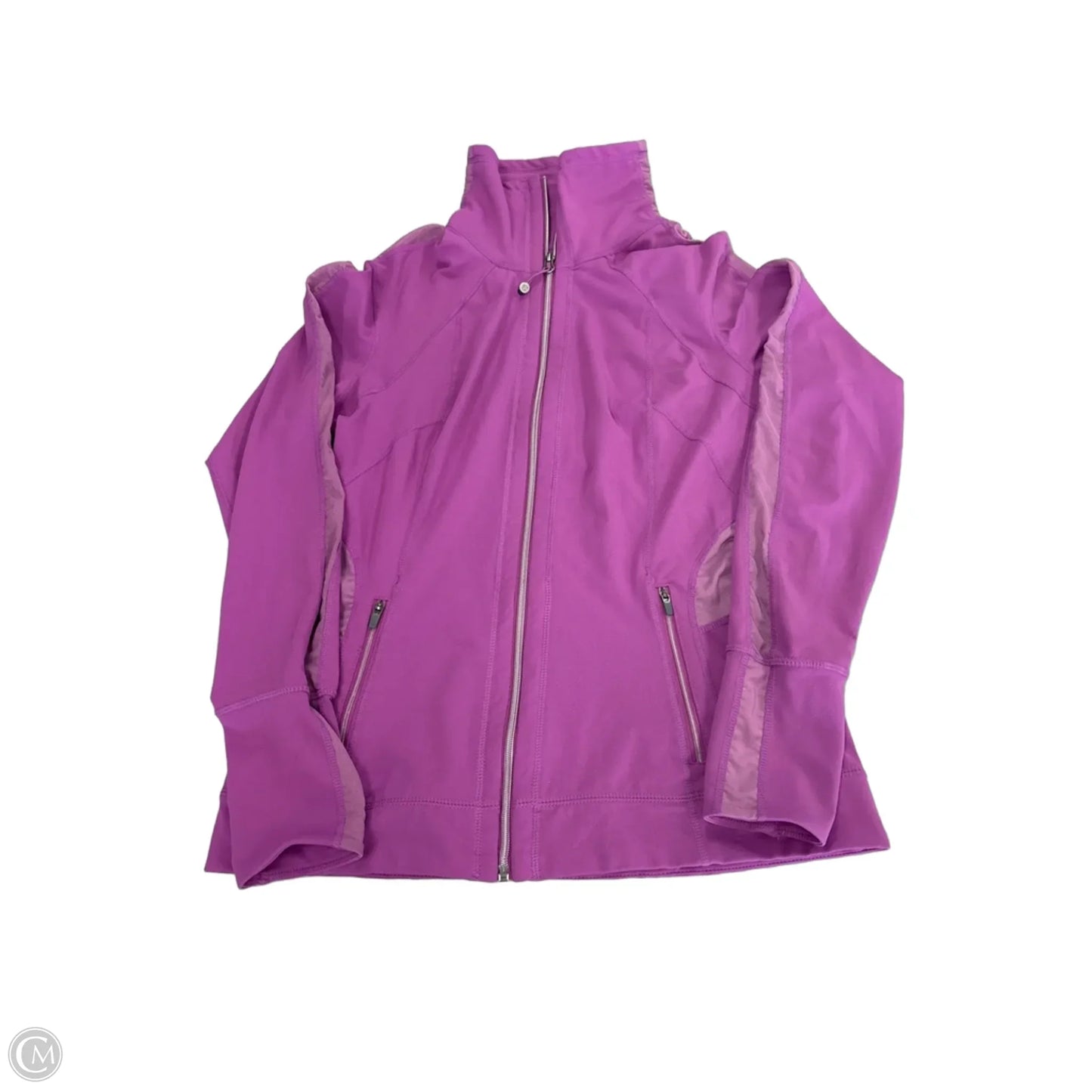 Athletic Top Long Sleeve Collar By Tangerine In Purple, Size: M