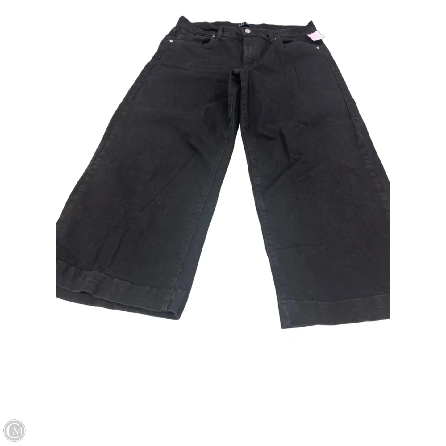 Jeans Wide Leg By Gap In Black Denim, Size: 16