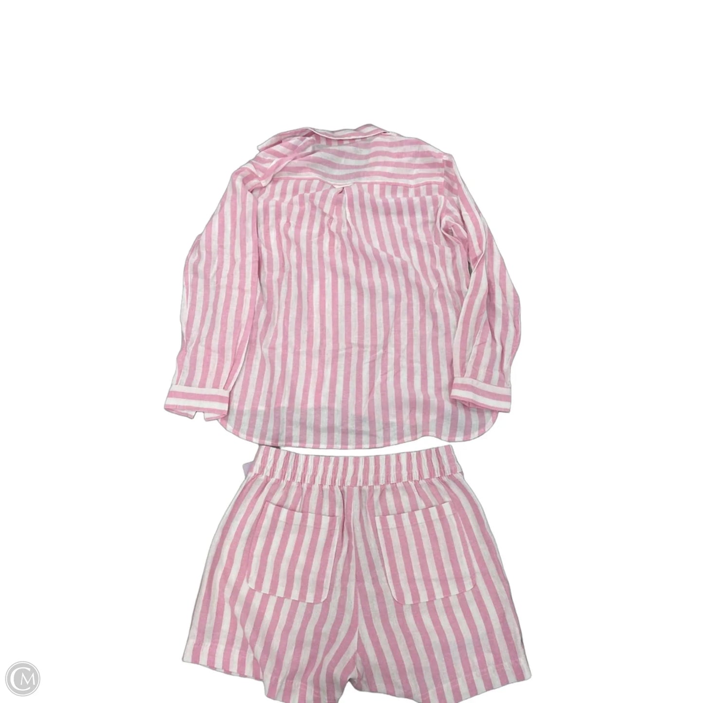 Top 2pc Long Sleeve By Old Navy In Pink & White, Size: S