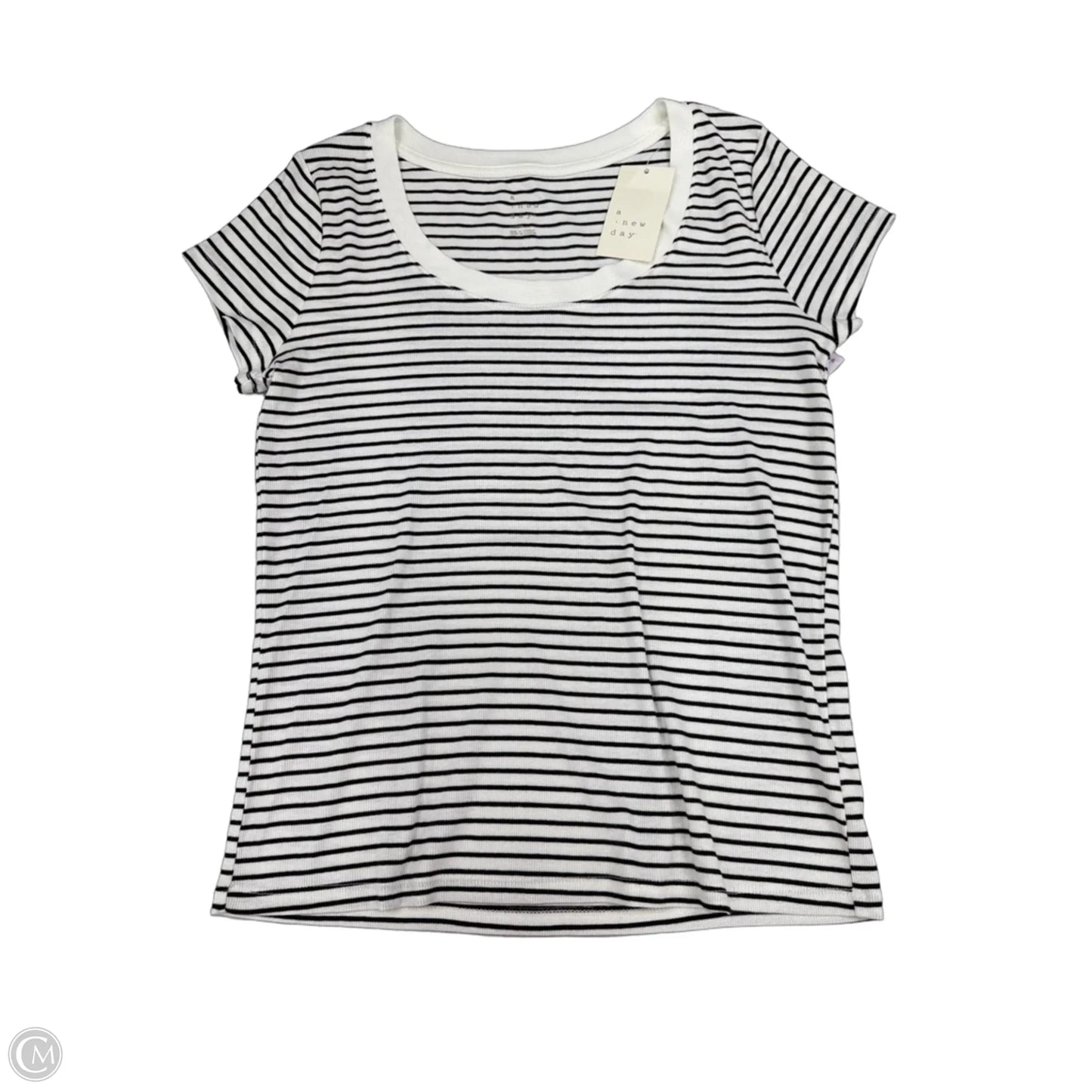 Top Short Sleeve By A New Day In Black & White, Size: L