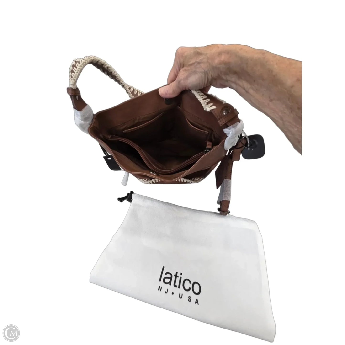 Handbag Leather By Latico, Size: Medium